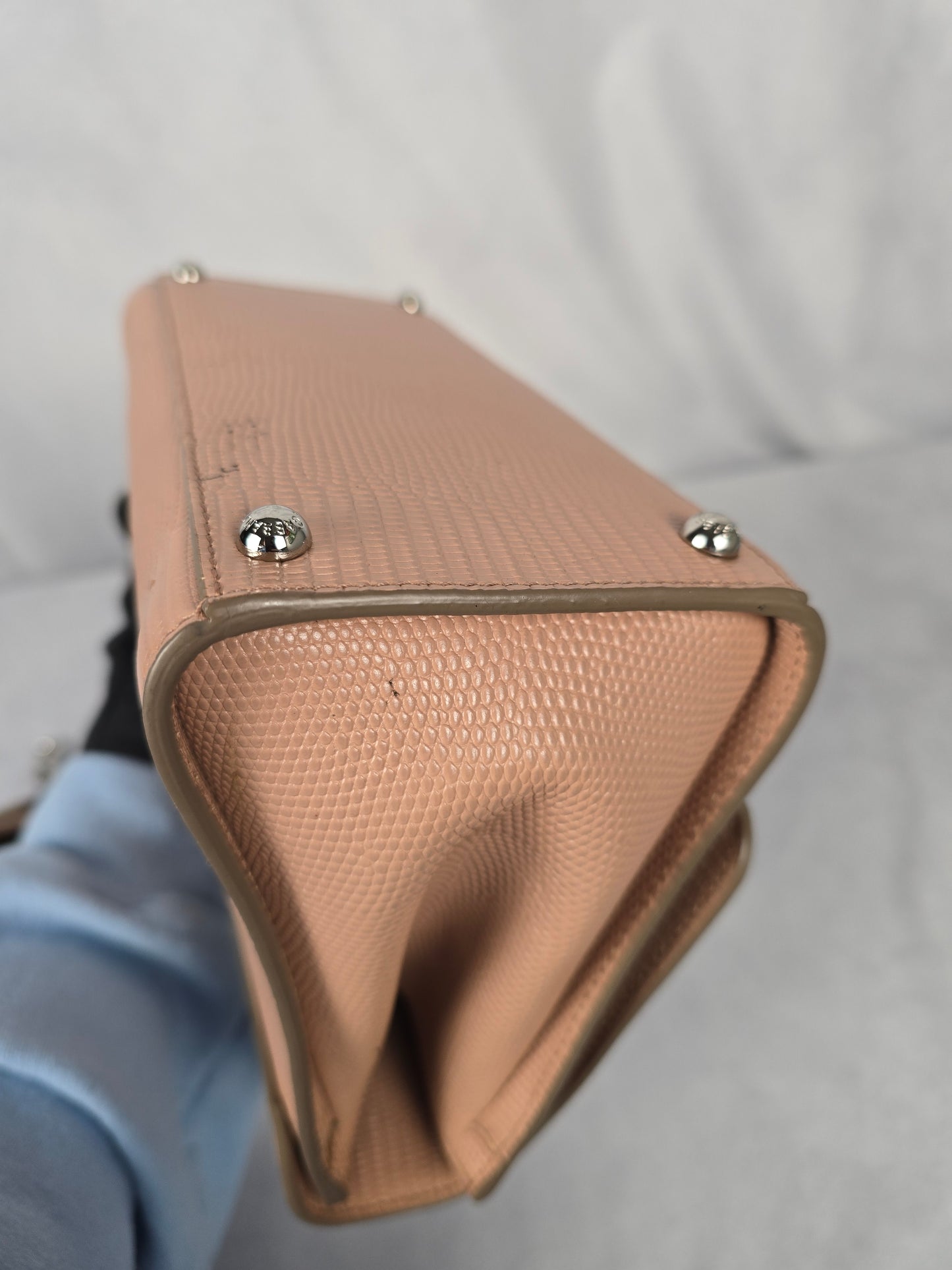 Dolce and Gabbana Monica Small Lizard Embossed Two Way Bag