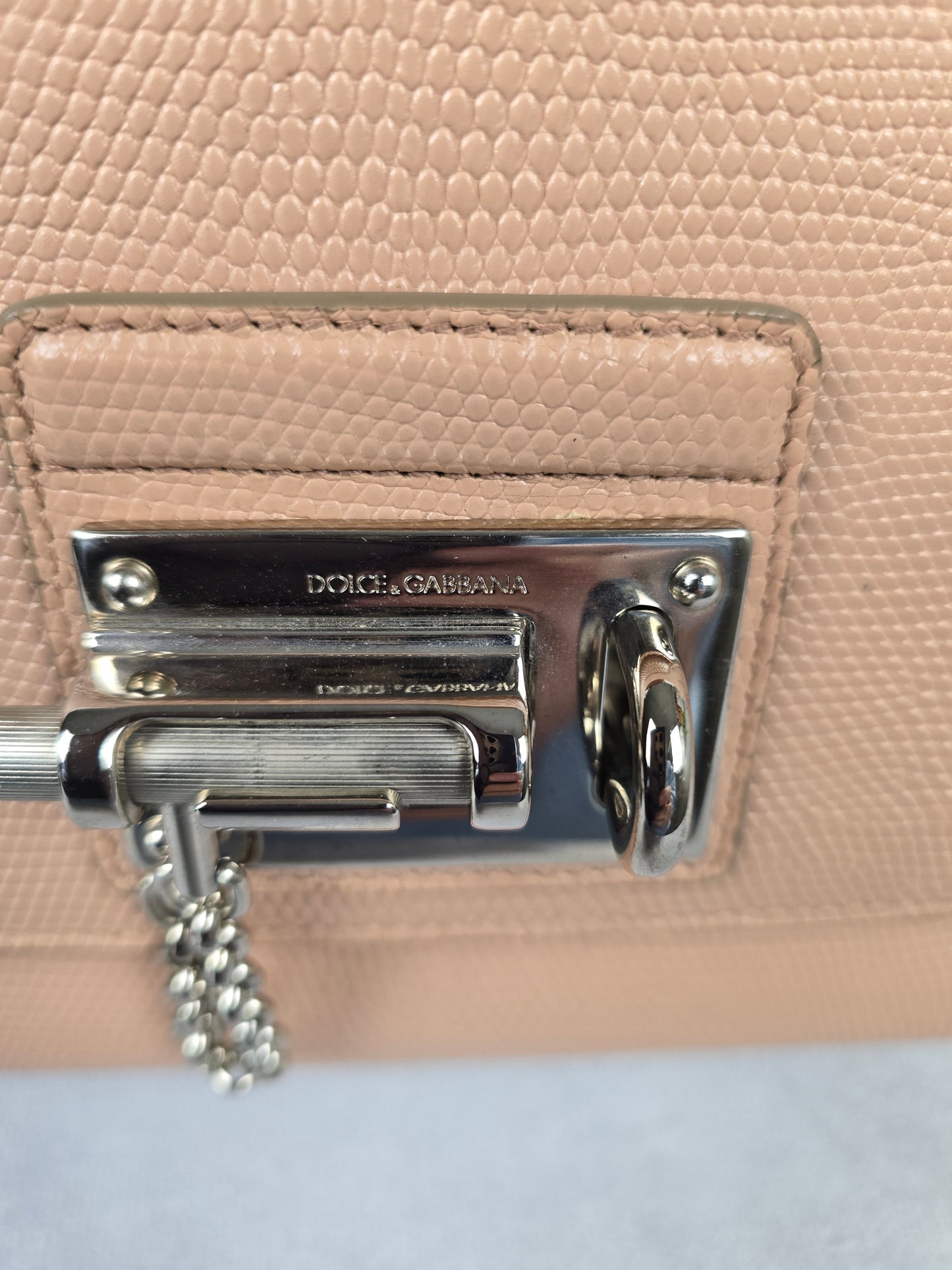 Dolce and Gabbana Monica Small Lizard Embossed Two Way Bag