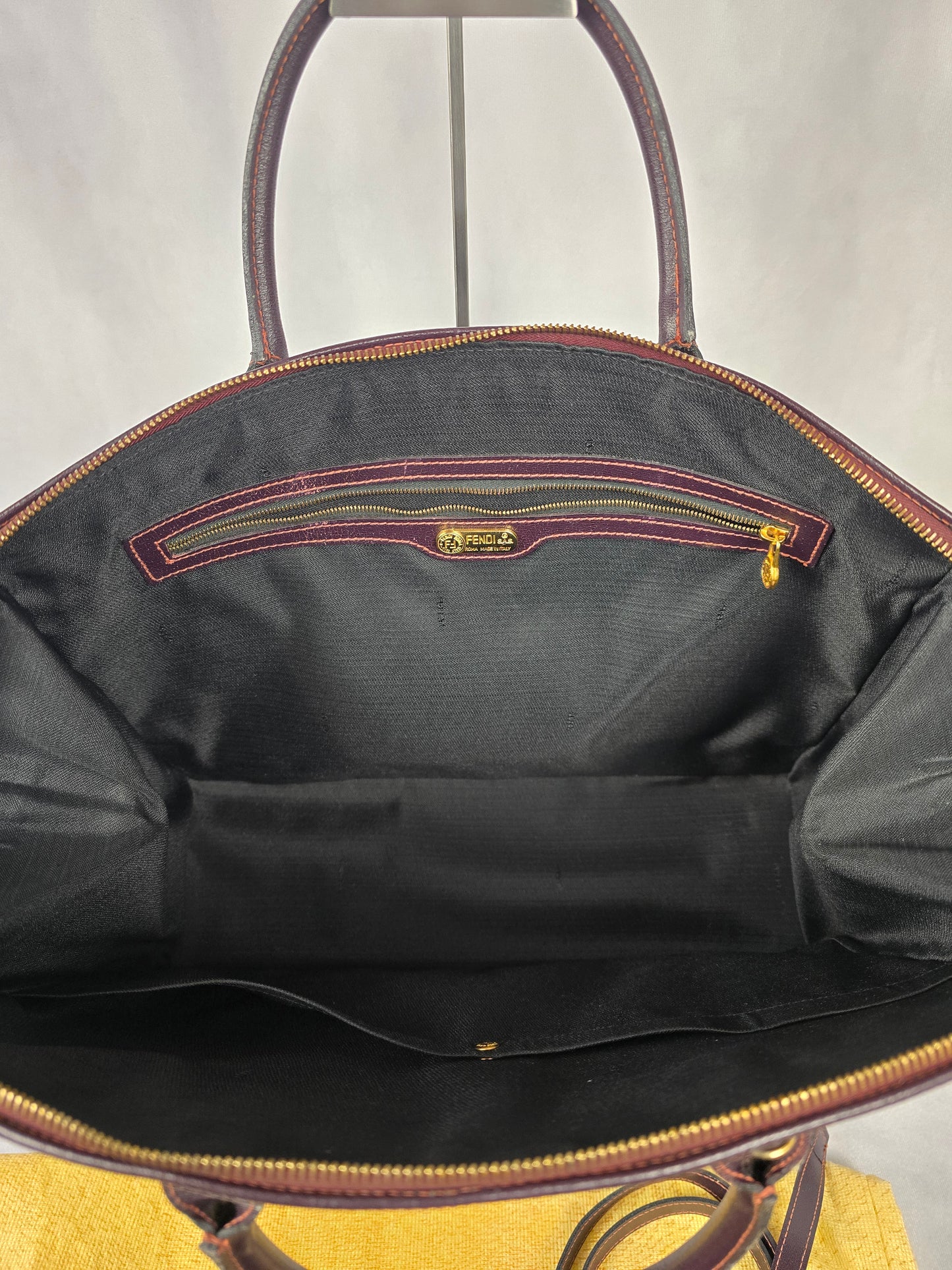 Fendi Selleria Two-Way Handbag in Black Cherry