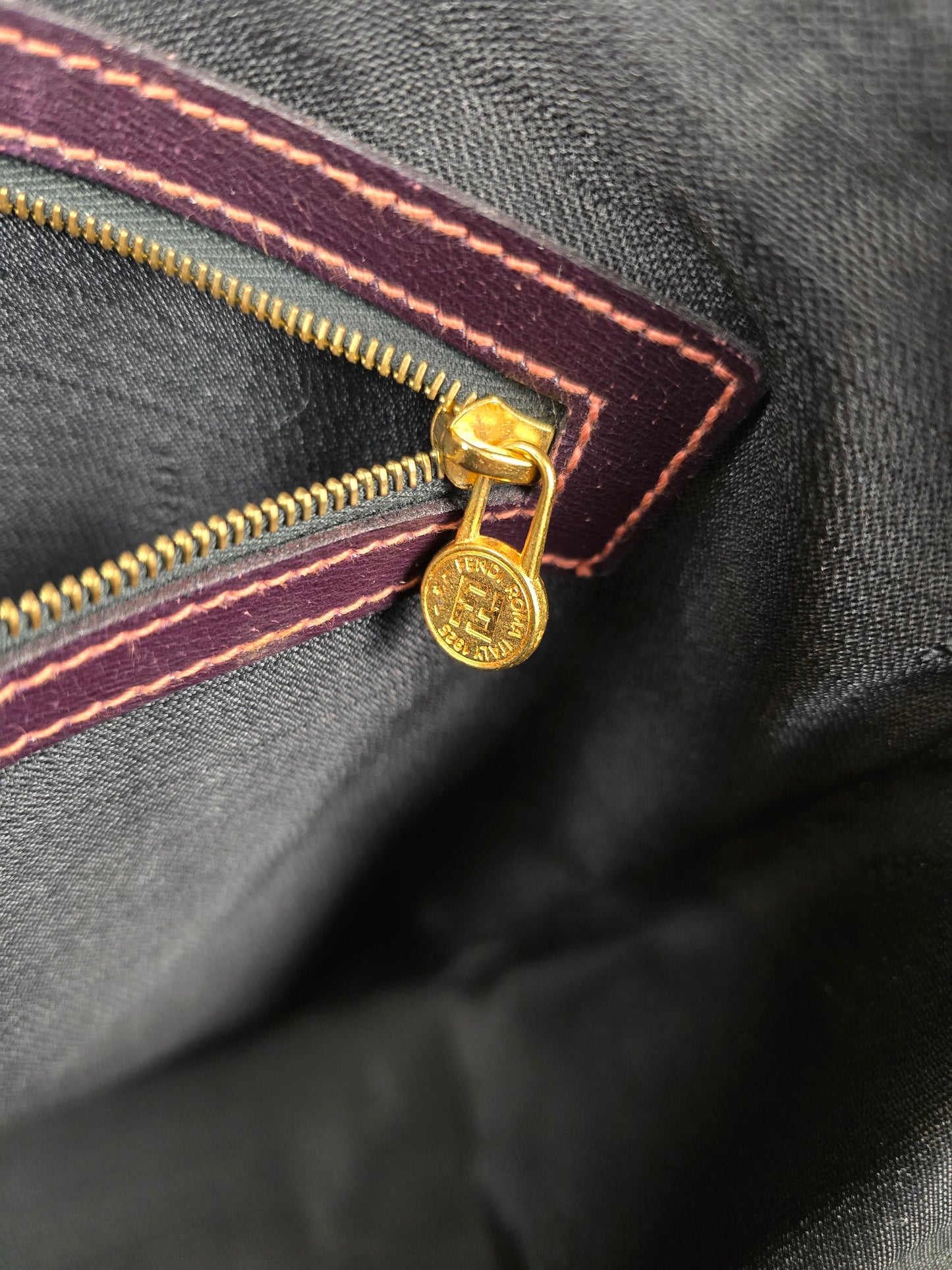 Fendi Selleria Two-Way Handbag in Black Cherry