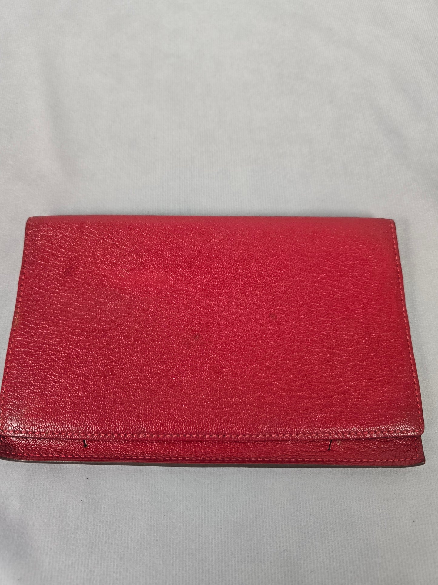 Hermes Red Leather Agenda Cover / Passport Holder