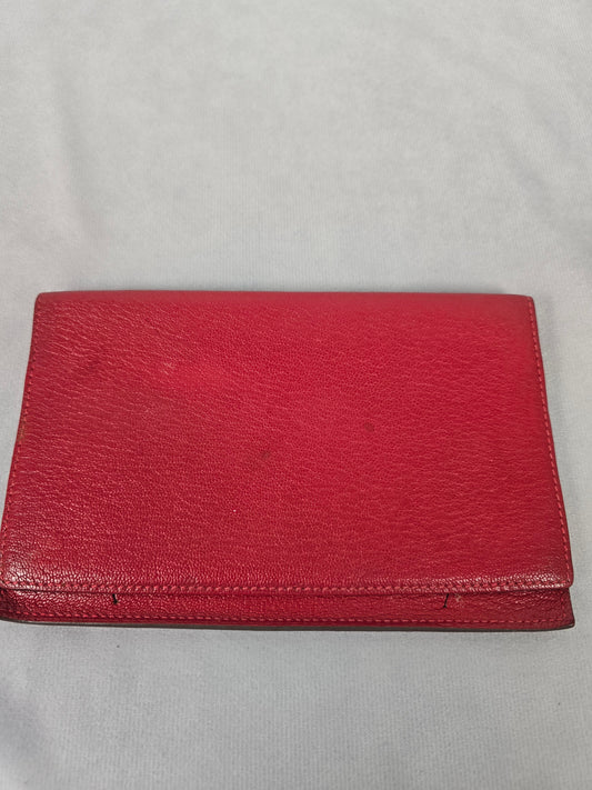 Hermes Red Leather Agenda Cover / Passport Holder