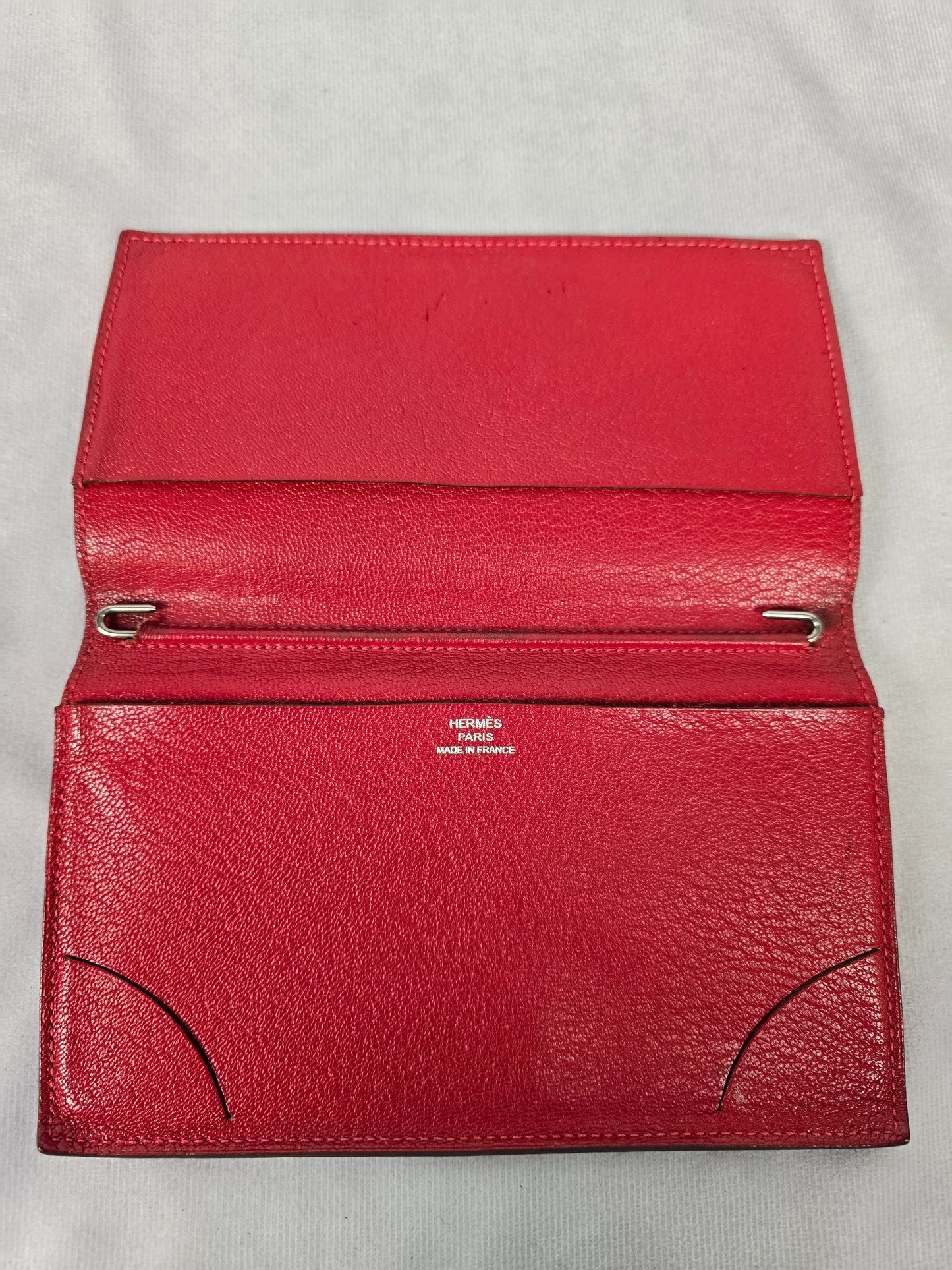 Hermes Red Leather Agenda Cover / Passport Holder