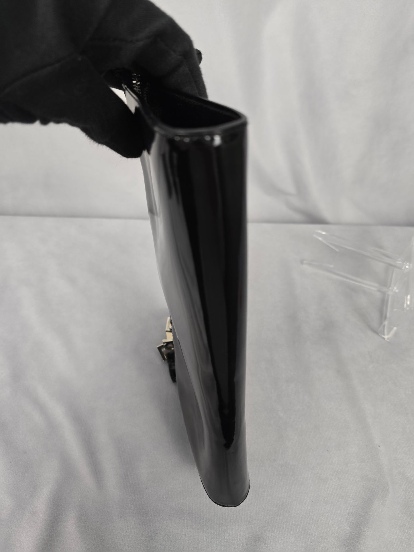 Ferragamo Black Patent Leather Shoulder Bag