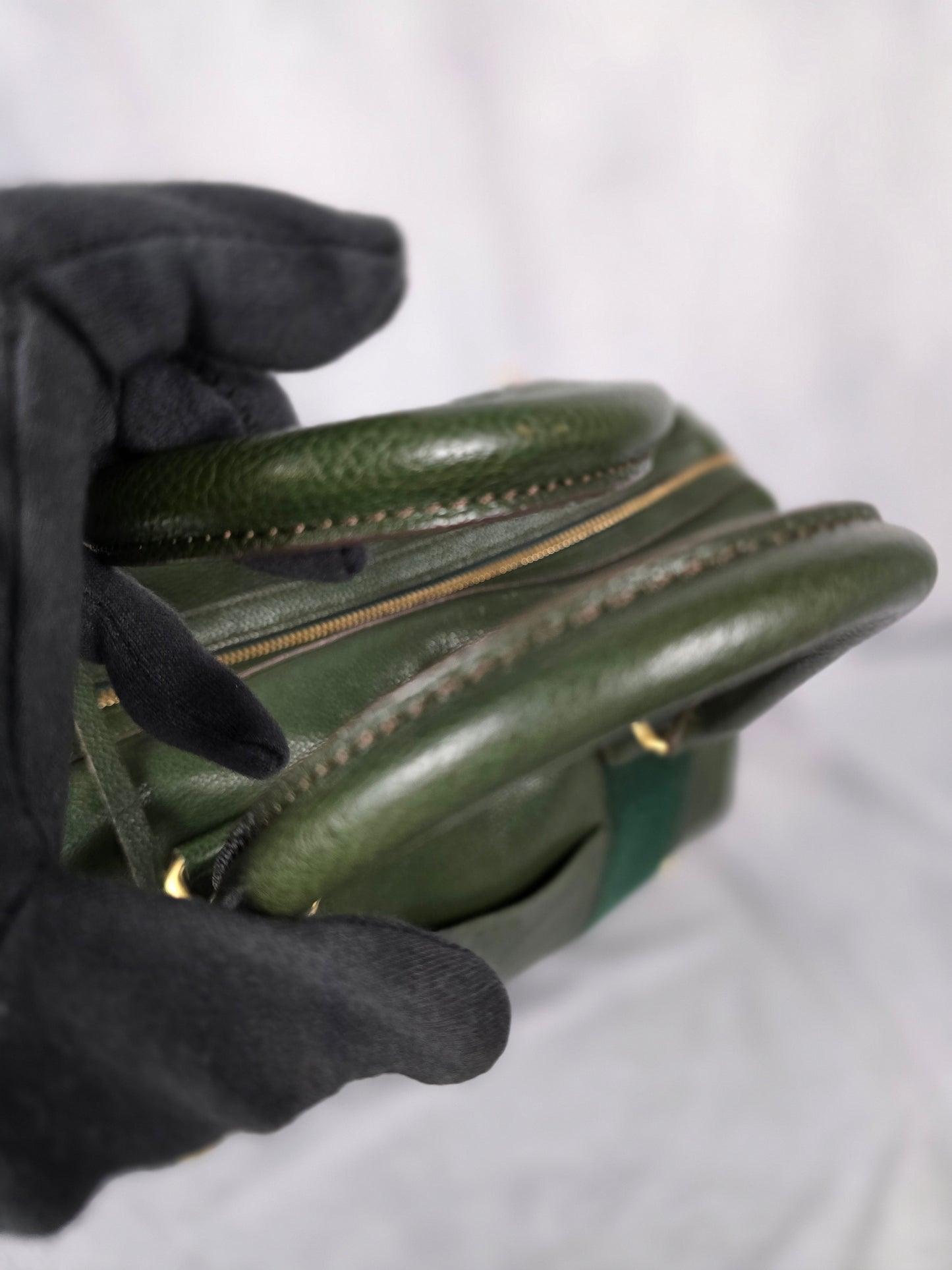 MCM Large Green leather convertible purse/backpack