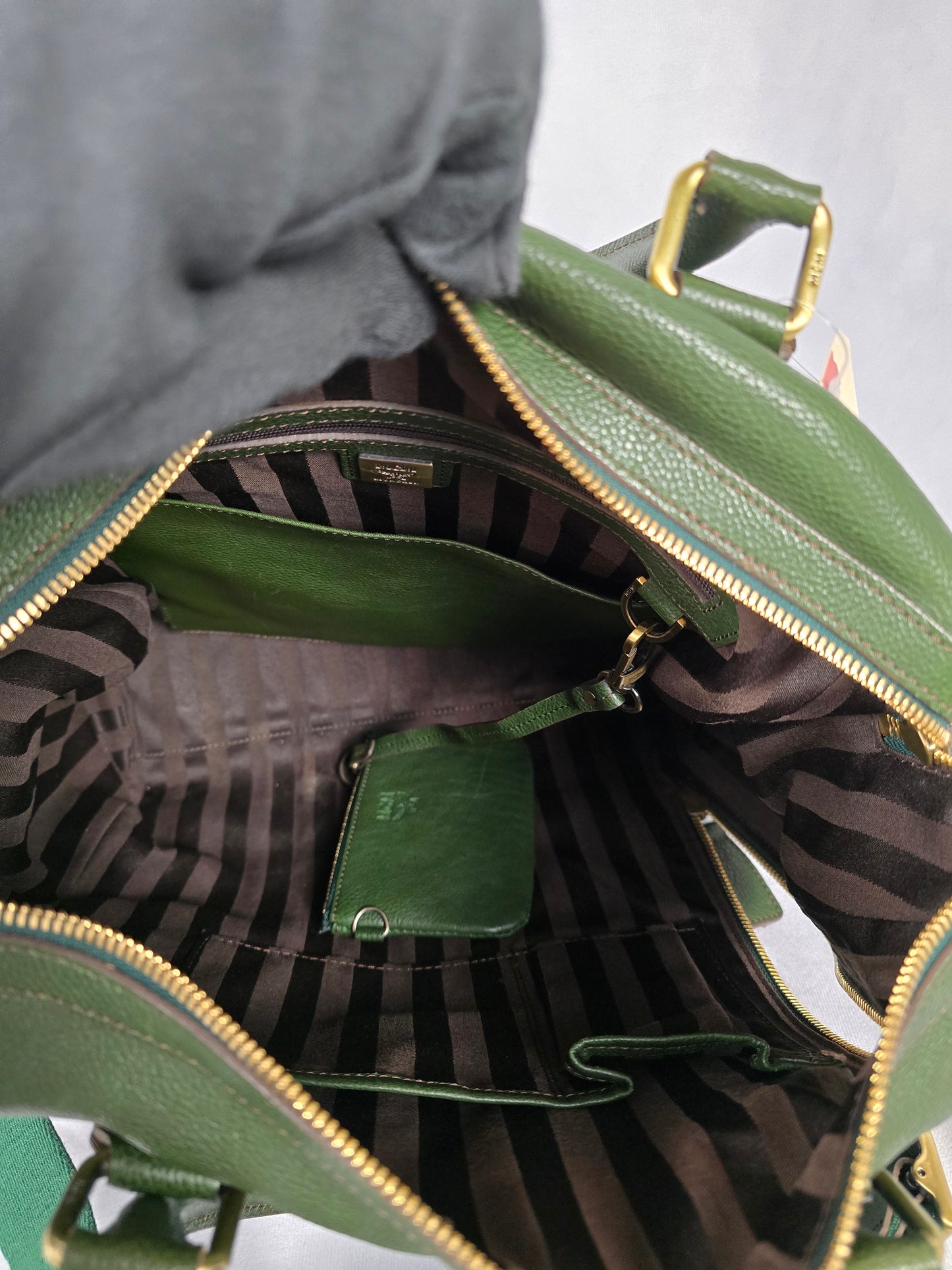 MCM Large Green leather convertible purse/backpack