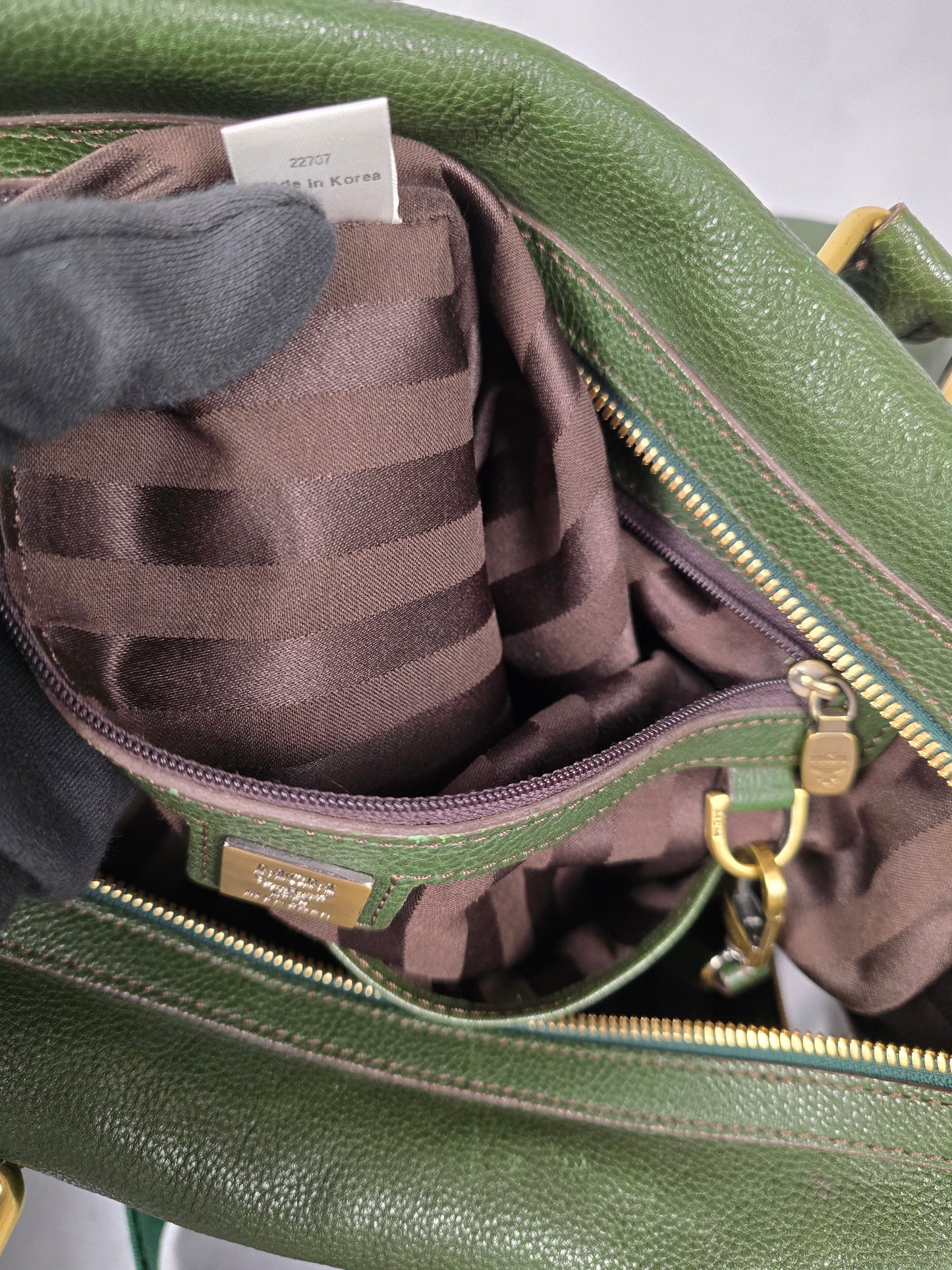 MCM Large Green leather convertible purse/backpack