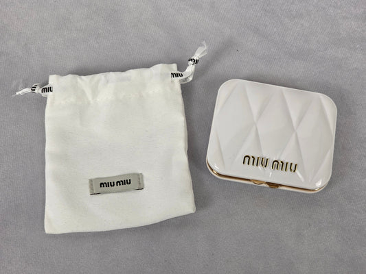 MIU MIU WHITE COMPACT MIRROR CASE