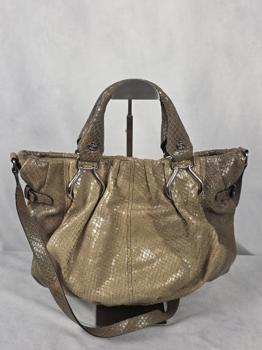 CELINE TWO TONE GREY PYTHON TWO WAY TOTE