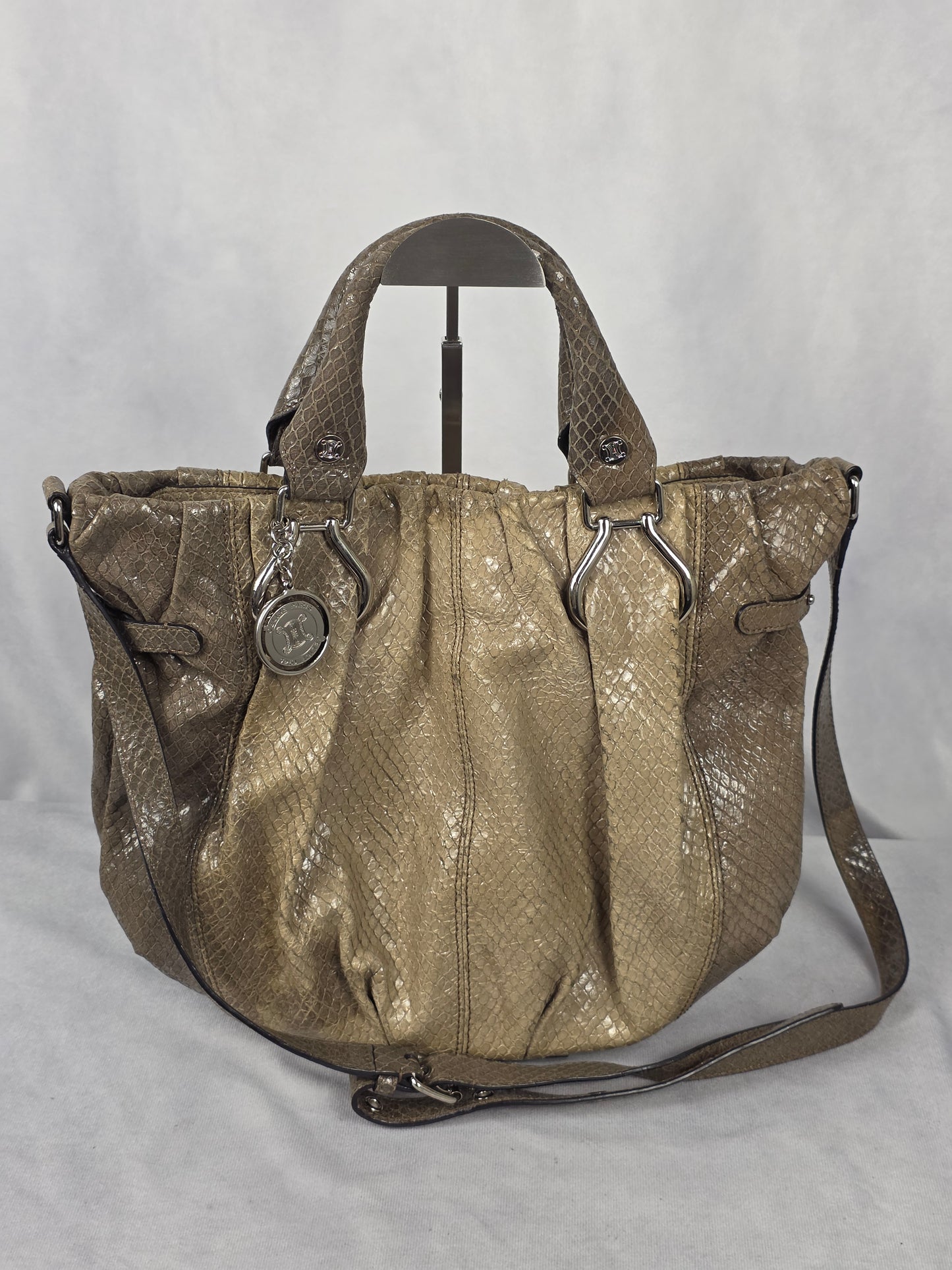 CELINE TWO TONE GREY PYTHON TWO WAY TOTE