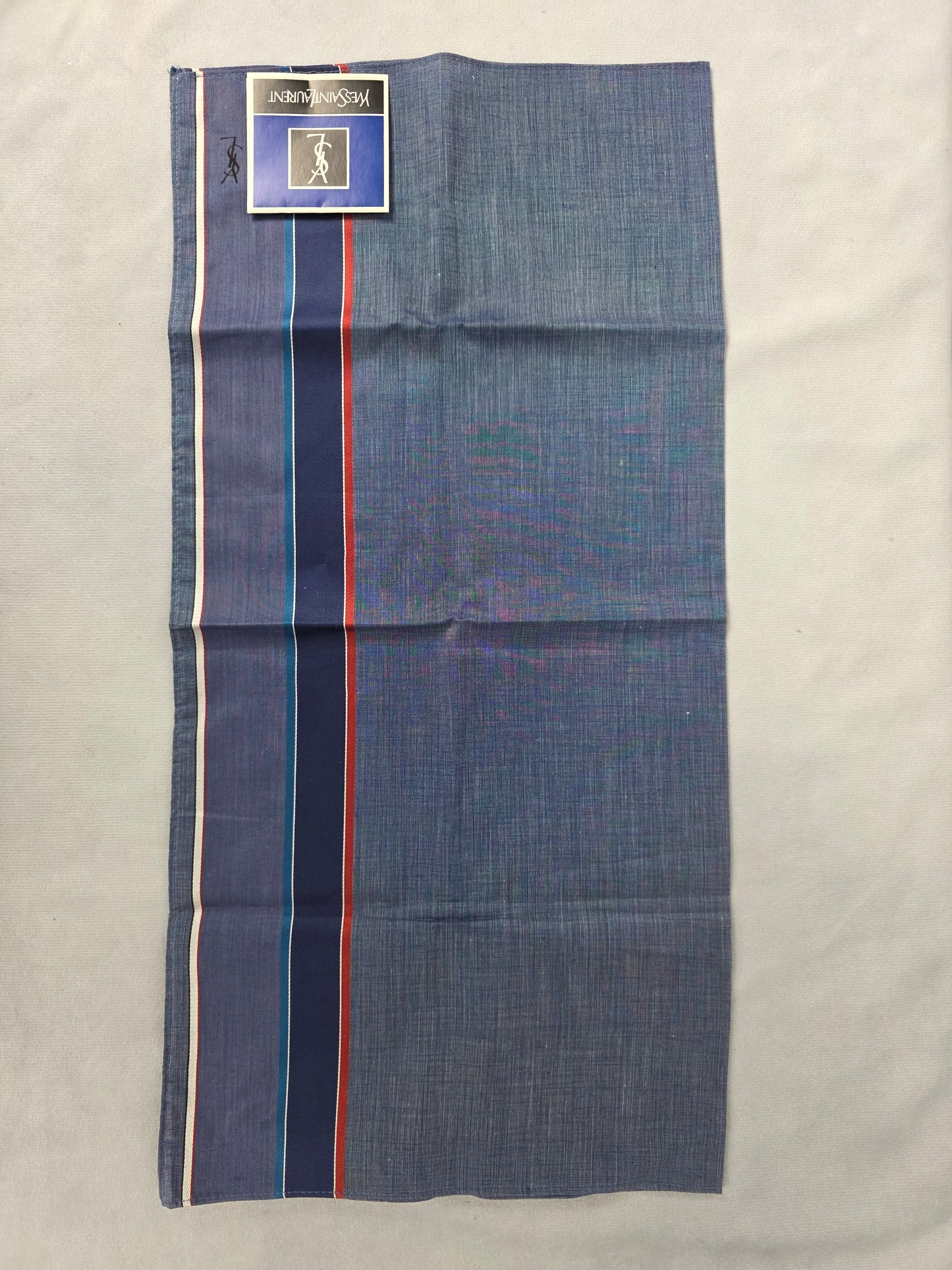 YSL HANDKERCHIEF, BLUE STRIPE