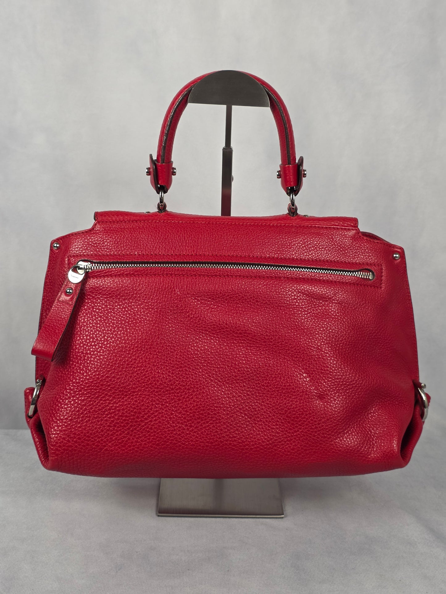 FERRAGAMO RED CALFSKIN SOFIA SATCHEL