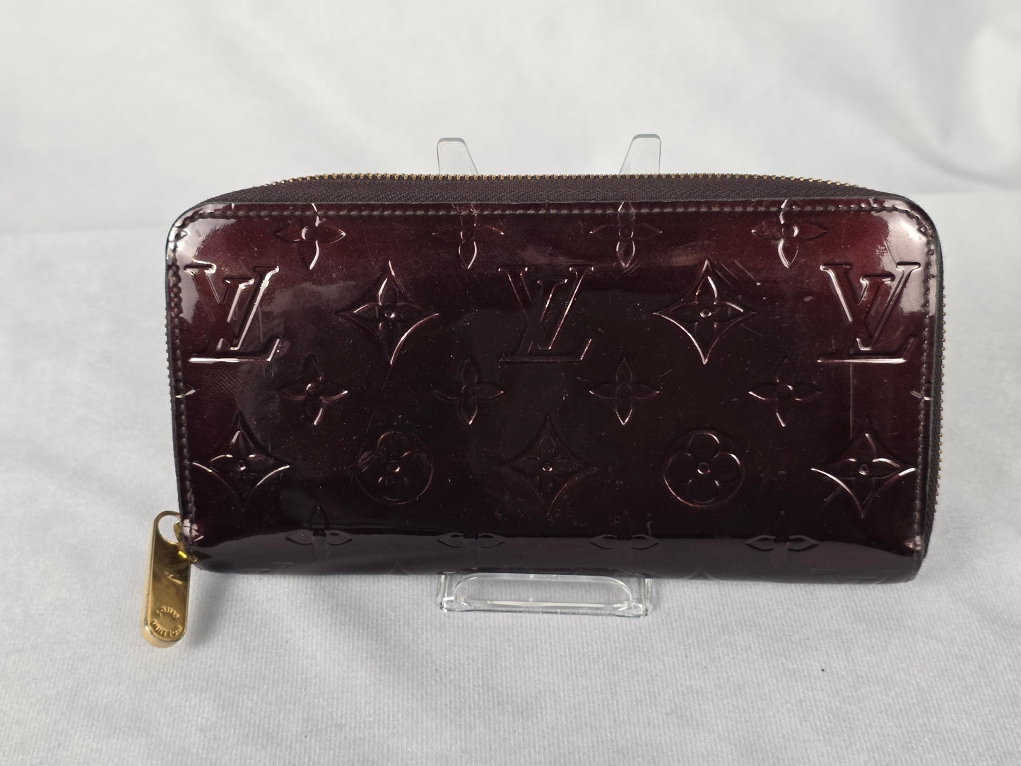 LOUIS VUITTON MONOGRAM RED VERNIS ZIPPER WALLET
