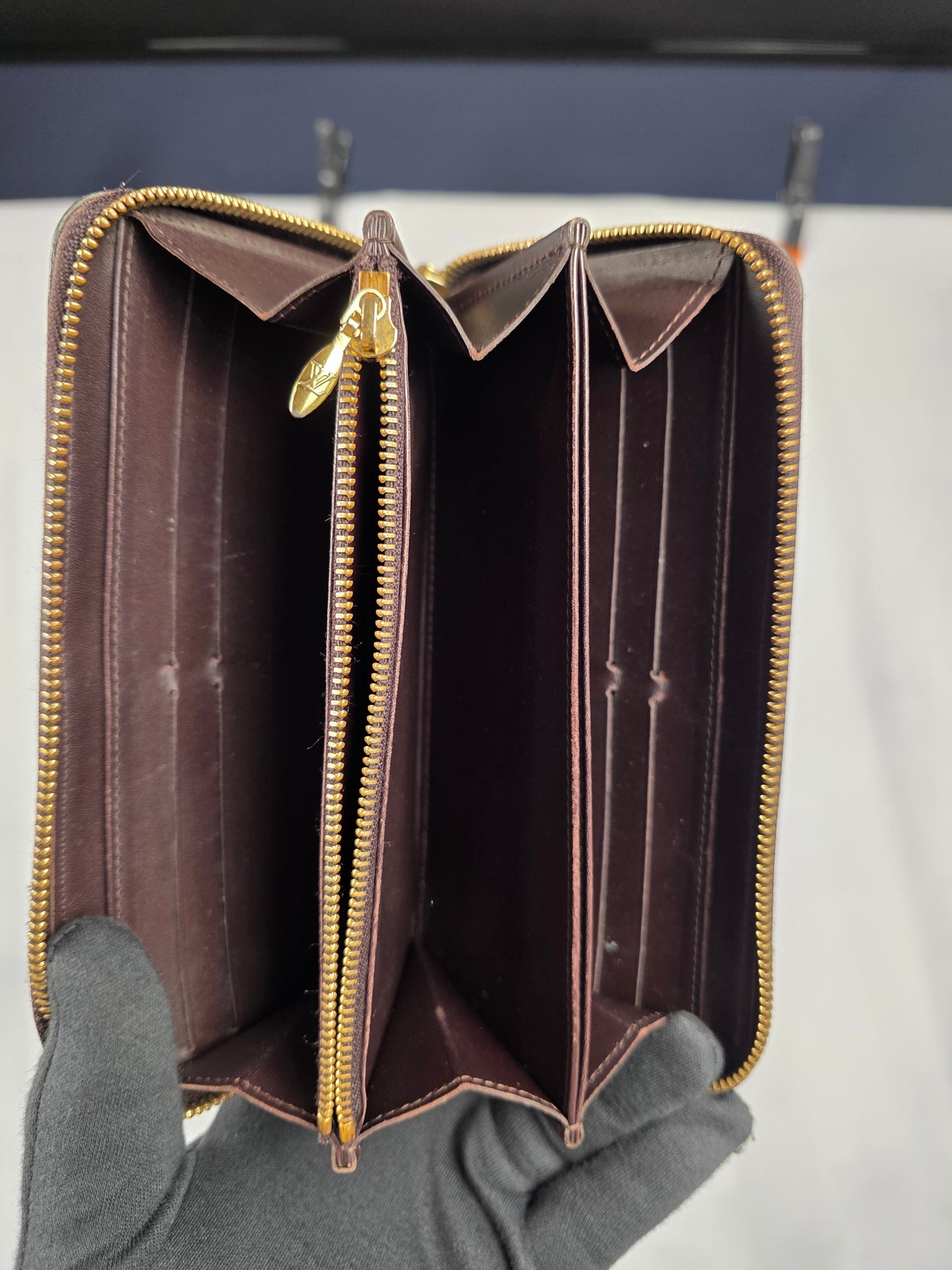 LOUIS VUITTON MONOGRAM RED VERNIS ZIPPER WALLET