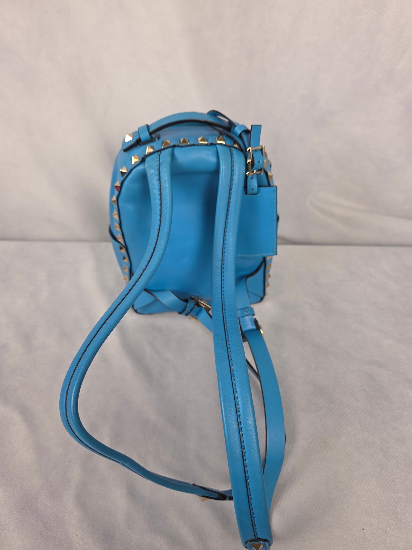 VALENTINO ROCKSTUD TURQUOISE MINI BACKPACK