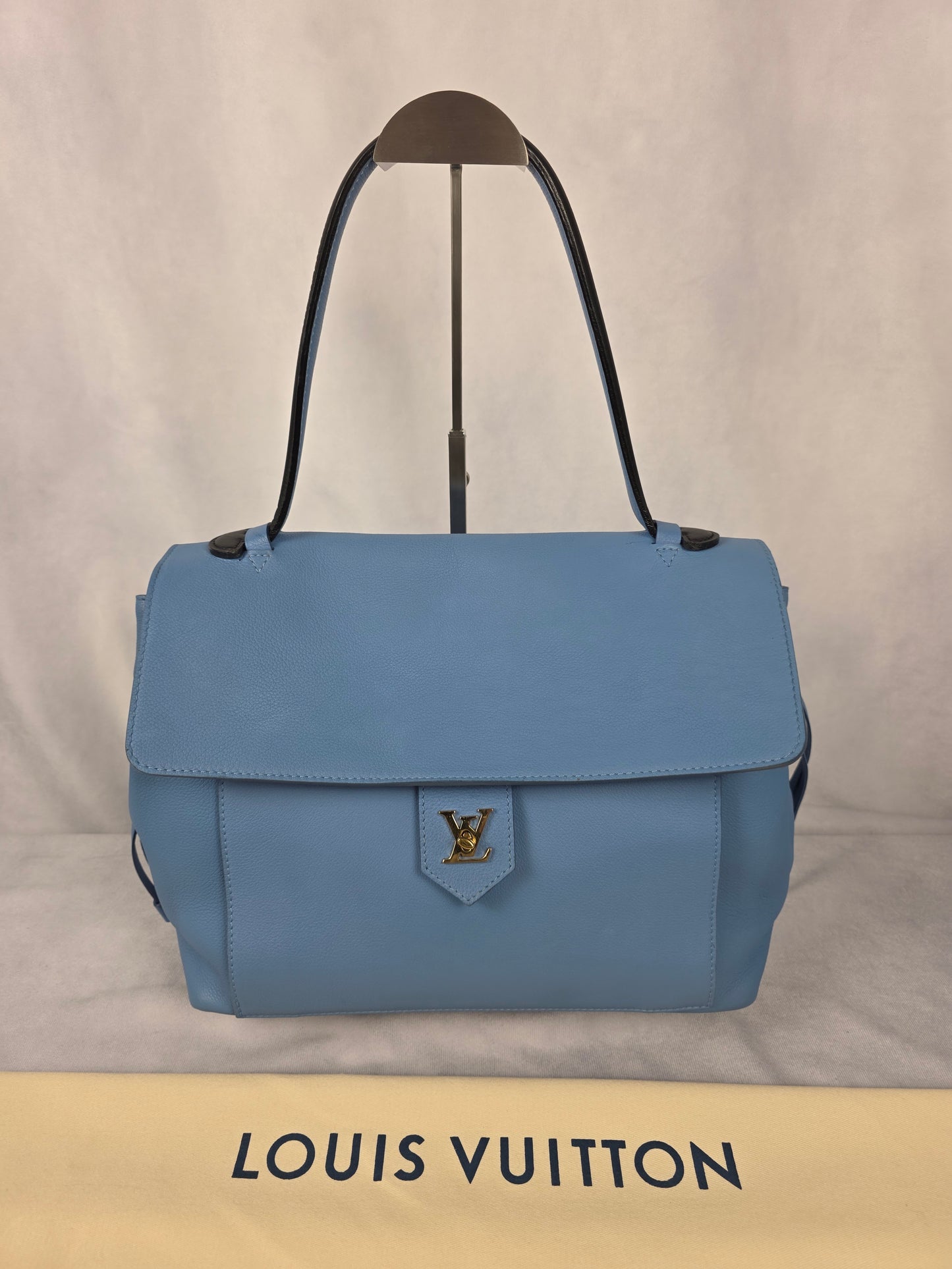 LOUIS VUITTON LOCKME MM BLEUTE CALFSKIN SHOULDER BAG