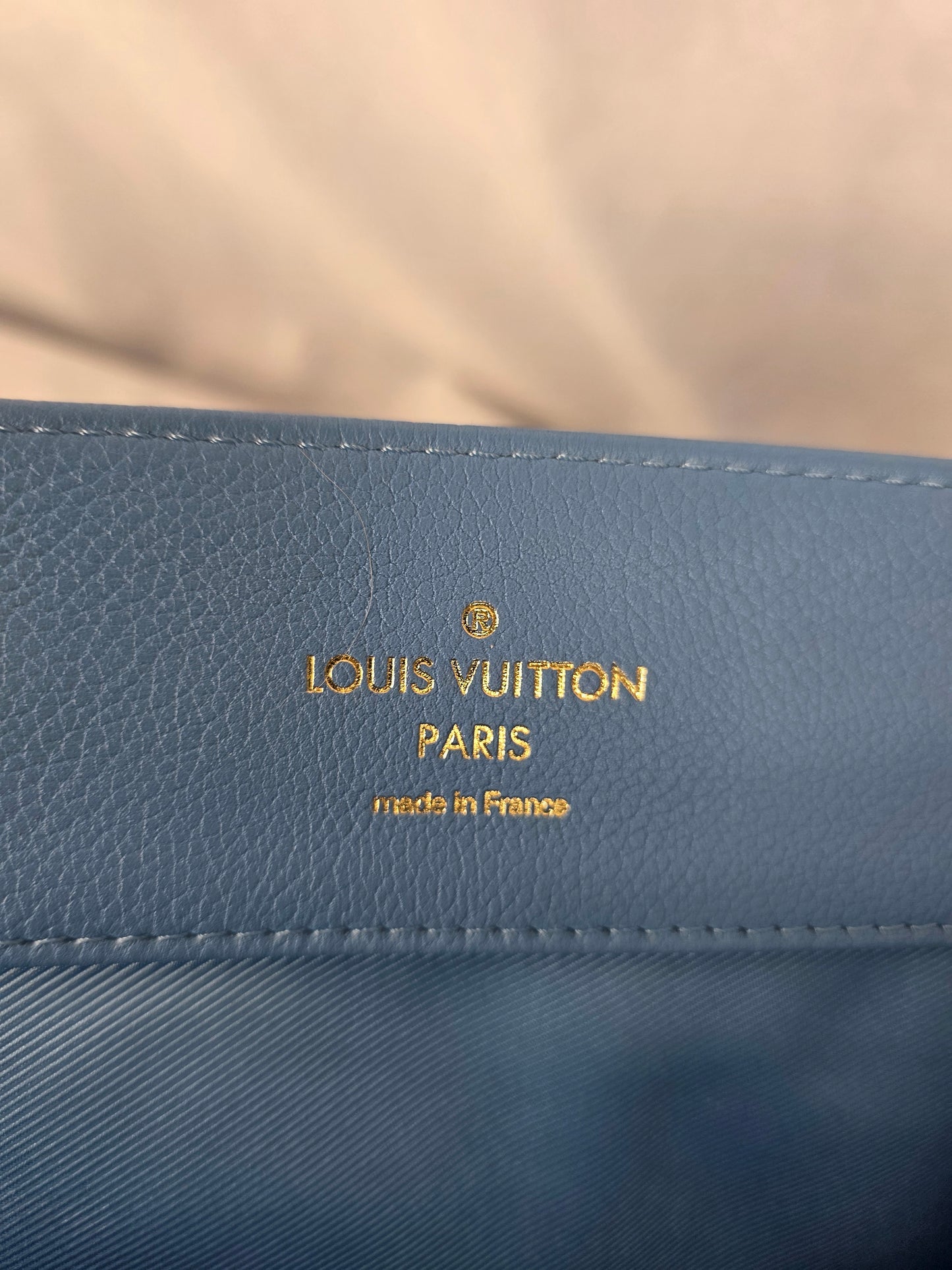 LOUIS VUITTON LOCKME MM BLEUTE CALFSKIN SHOULDER BAG