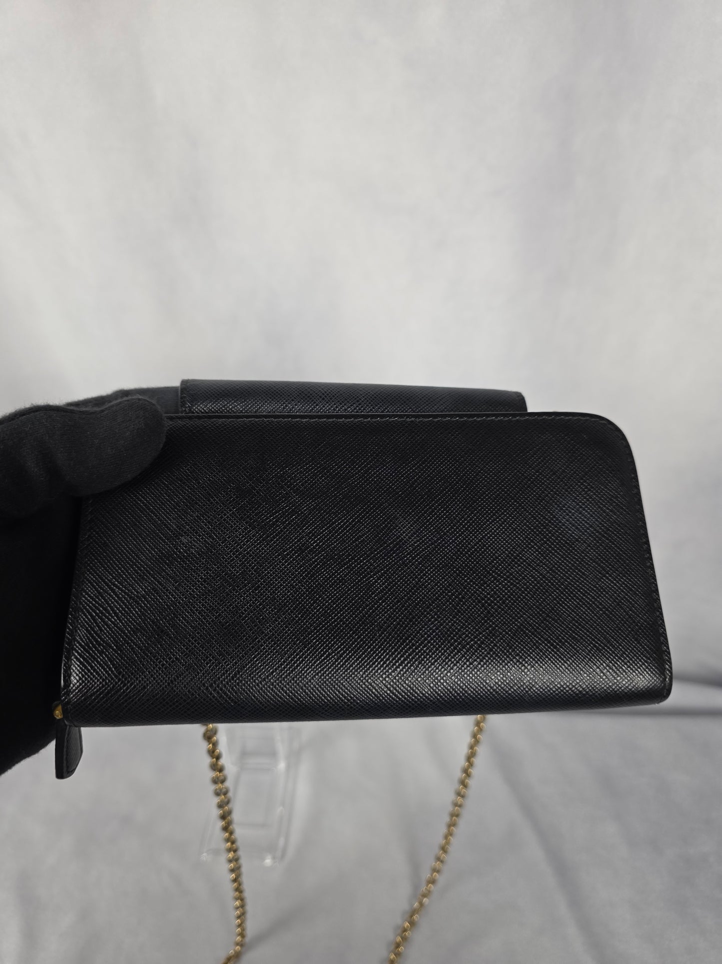 PRADA BLACK SAFFIANO CROSSBODY WOC