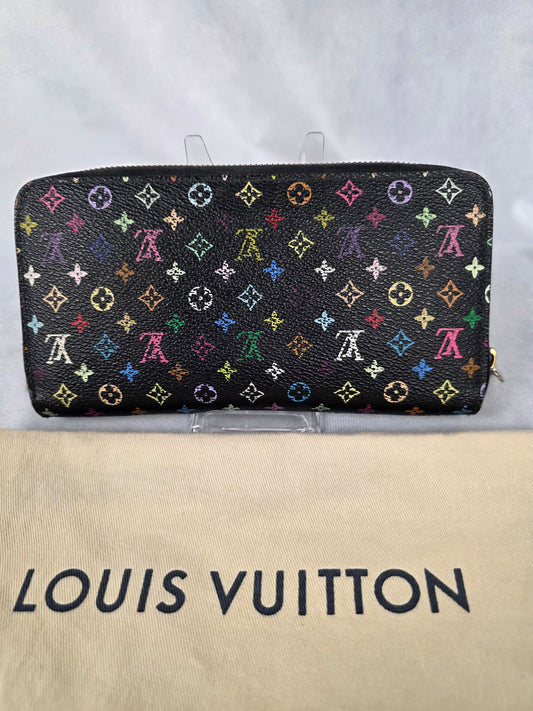 LOUIS VUITTON MONOGRAM MULTICOLOR TAKASHI MURAKAMI ZIPPY WALLET