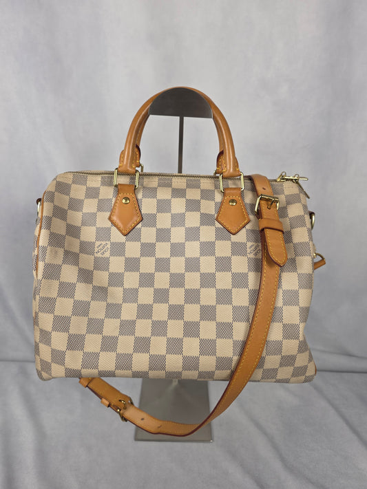 LOUIS VUITTON SPEEDY 30 DAMIER AZUR BANDOULIERE