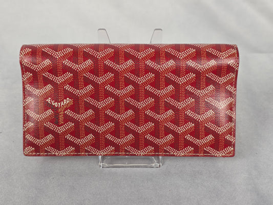 GOYARD RED RICHELIEU LONG SNAP WALLET