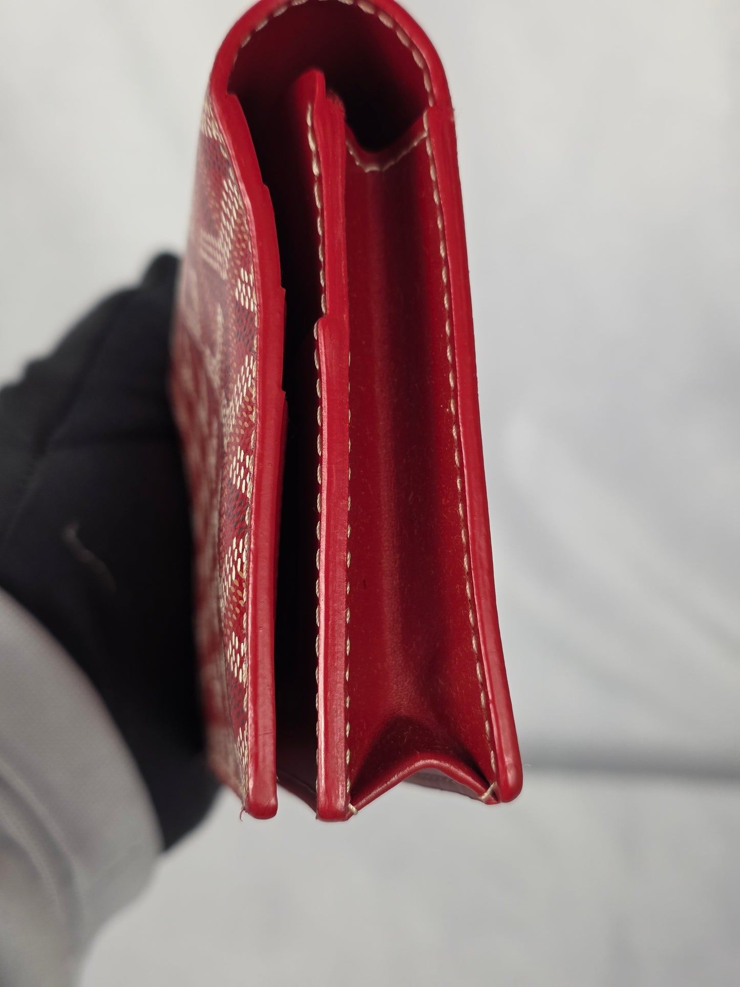 GOYARD RED RICHELIEU LONG SNAP WALLET