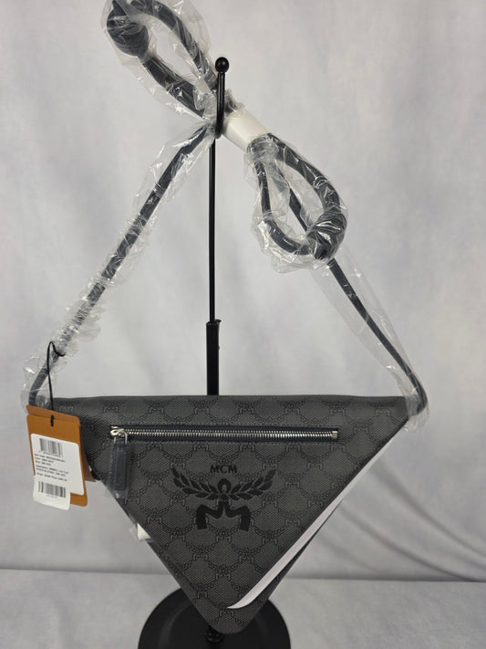 MCM HIMMEL TRIANGLE CROSSBODY BLUE-GREY CROSSBODY POUCH - NEW NEW TAGS