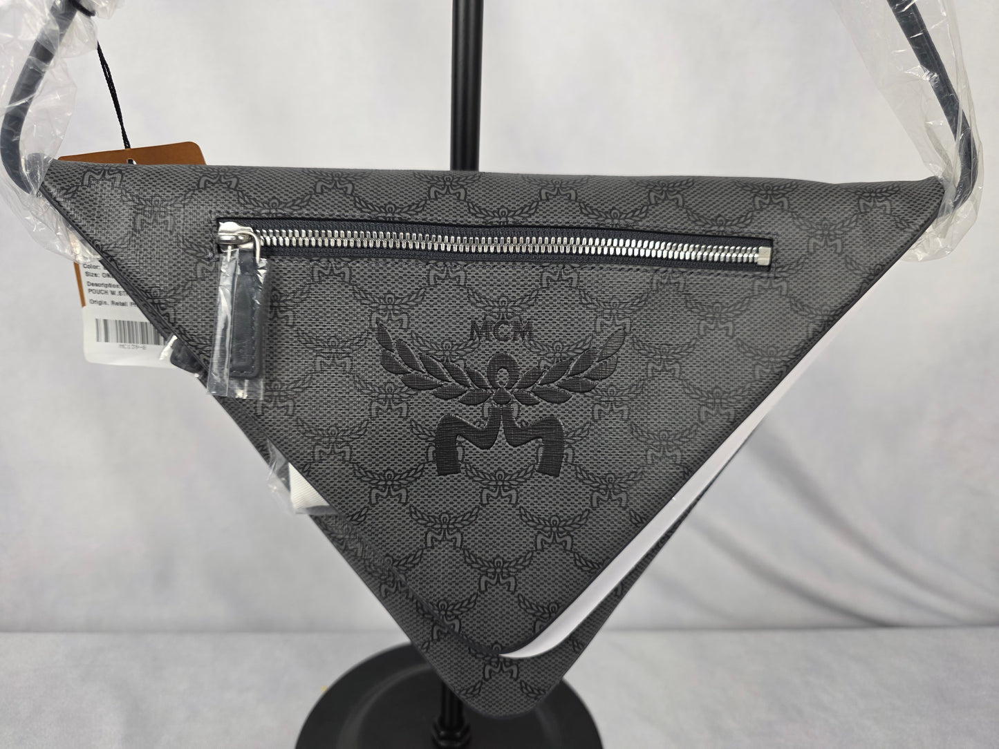 MCM HIMMEL TRIANGLE CROSSBODY BLUE-GREY CROSSBODY POUCH - NEW NEW TAGS