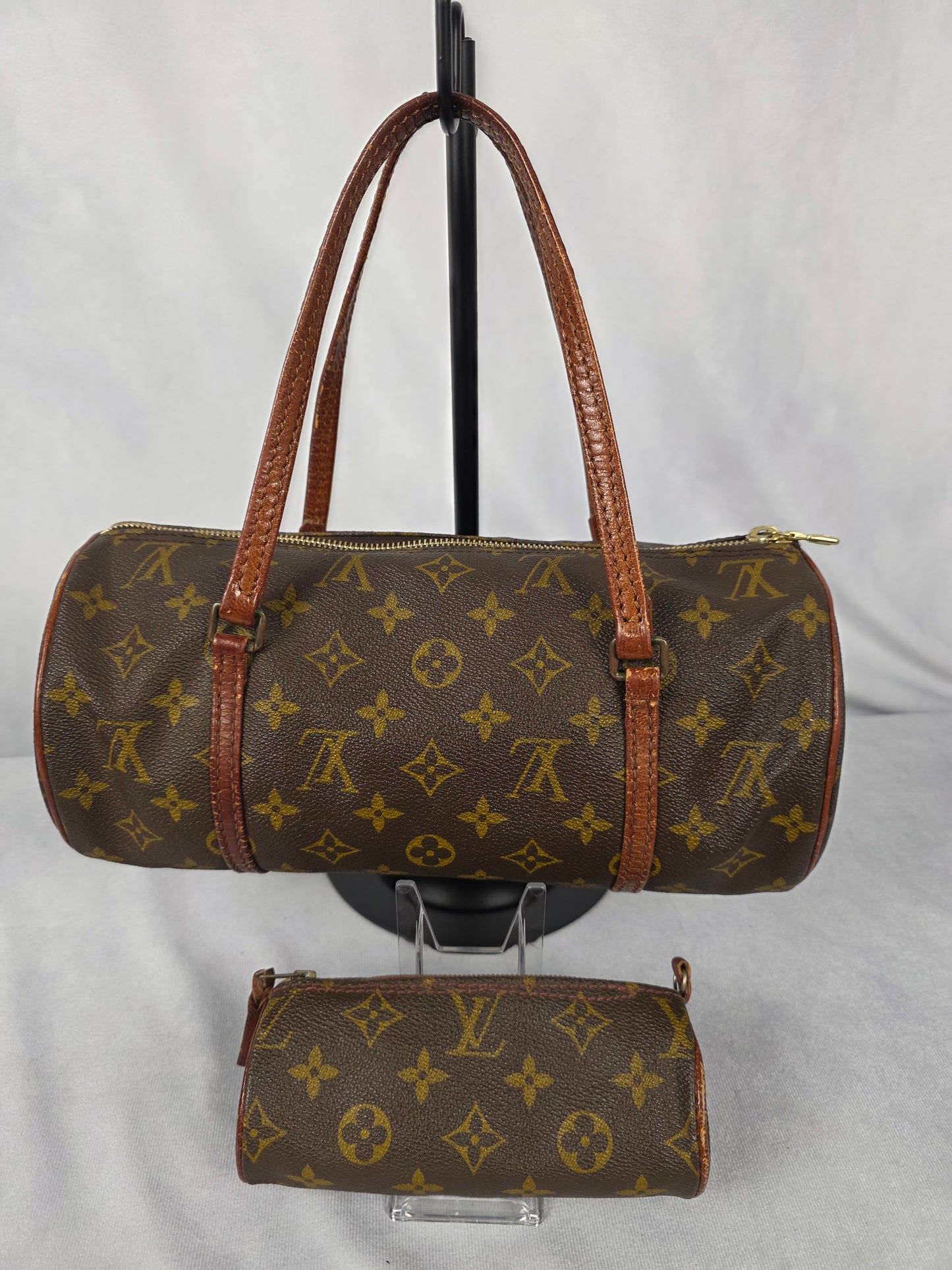 LOUIS VUITTON VINTAGE MONOGRAM PAPILLION BAG and BABY POUCH