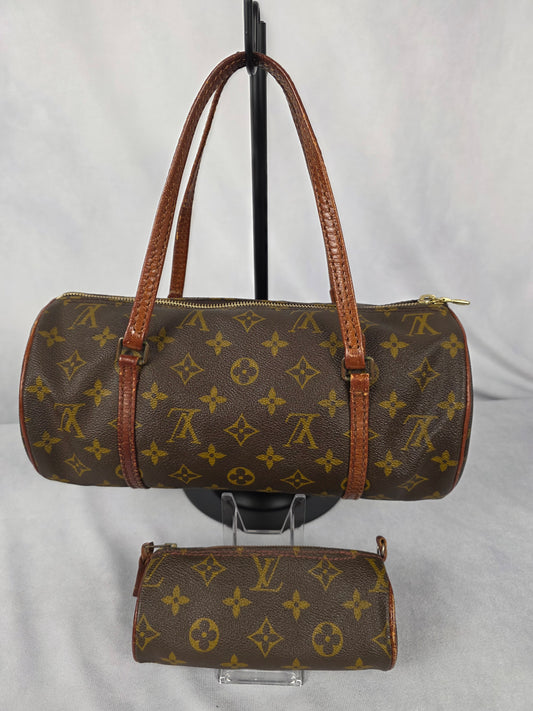 LOUIS VUITTON VINTAGE MONOGRAM PAPILLION BAG and BABY POUCH