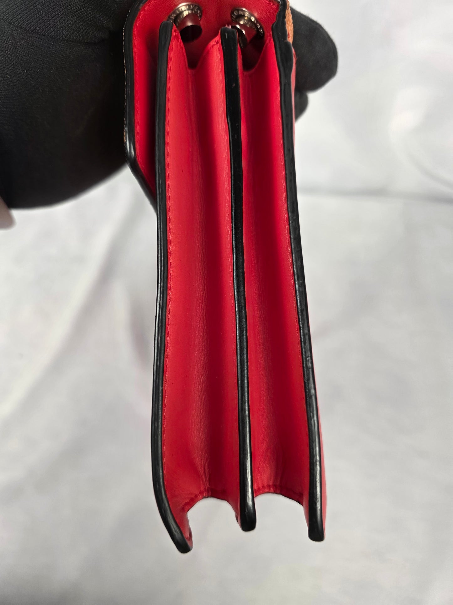 BVLGARI SERPENTI FOREVER CROSSBODY BAG IN RED W/ GALUCHAT "STINGRAY" LEATHER FLAP