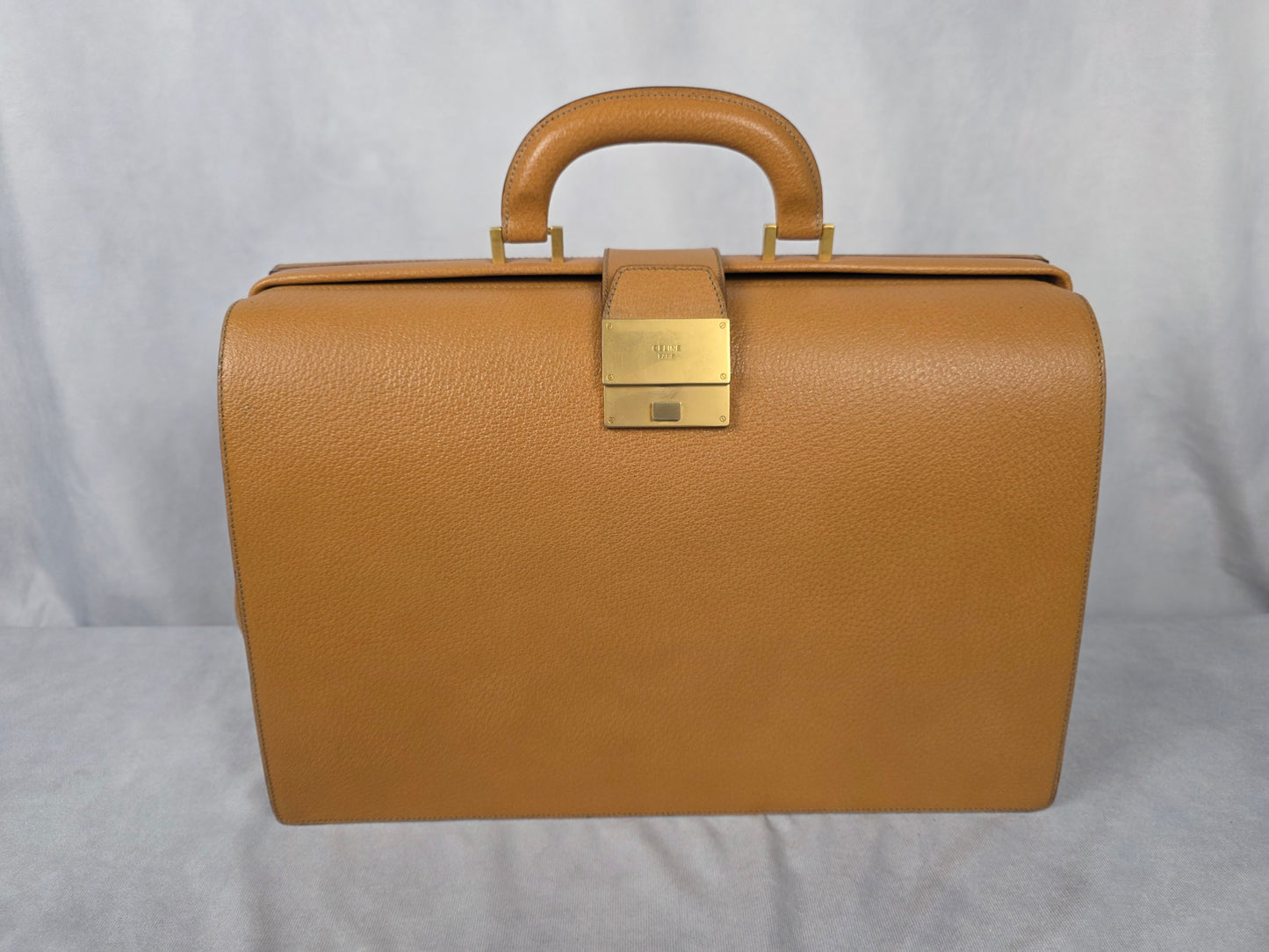 CELINE VINTAGE DULLES TAN BRIEFCASE "DOCTOR" BAG