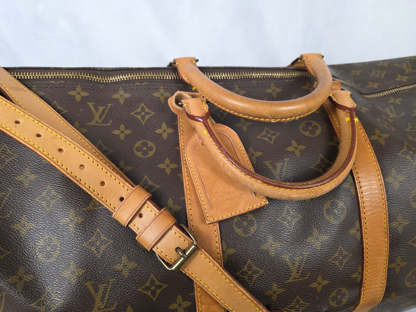 LOUIS VUITTON VINTAGE MONOGRAM KEEPALL 60 BANDOULIERE W/ LOCK & KEY