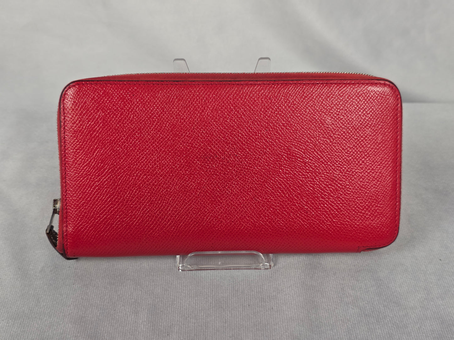 HERMES RED AZAP LONG ZIP AROUND WALLET