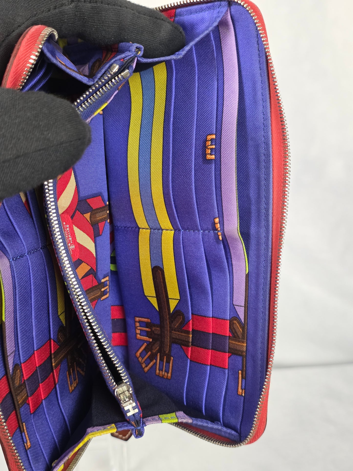 HERMES RED AZAP LONG ZIP AROUND WALLET