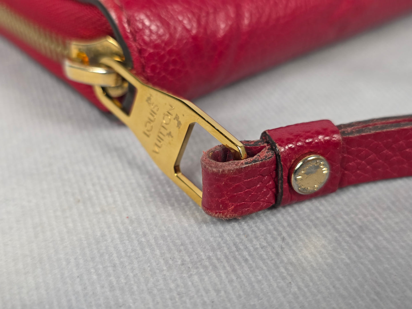 LOUIS VUITTON RED MONOGRAM EMPREINTE ZIPPY WALLET