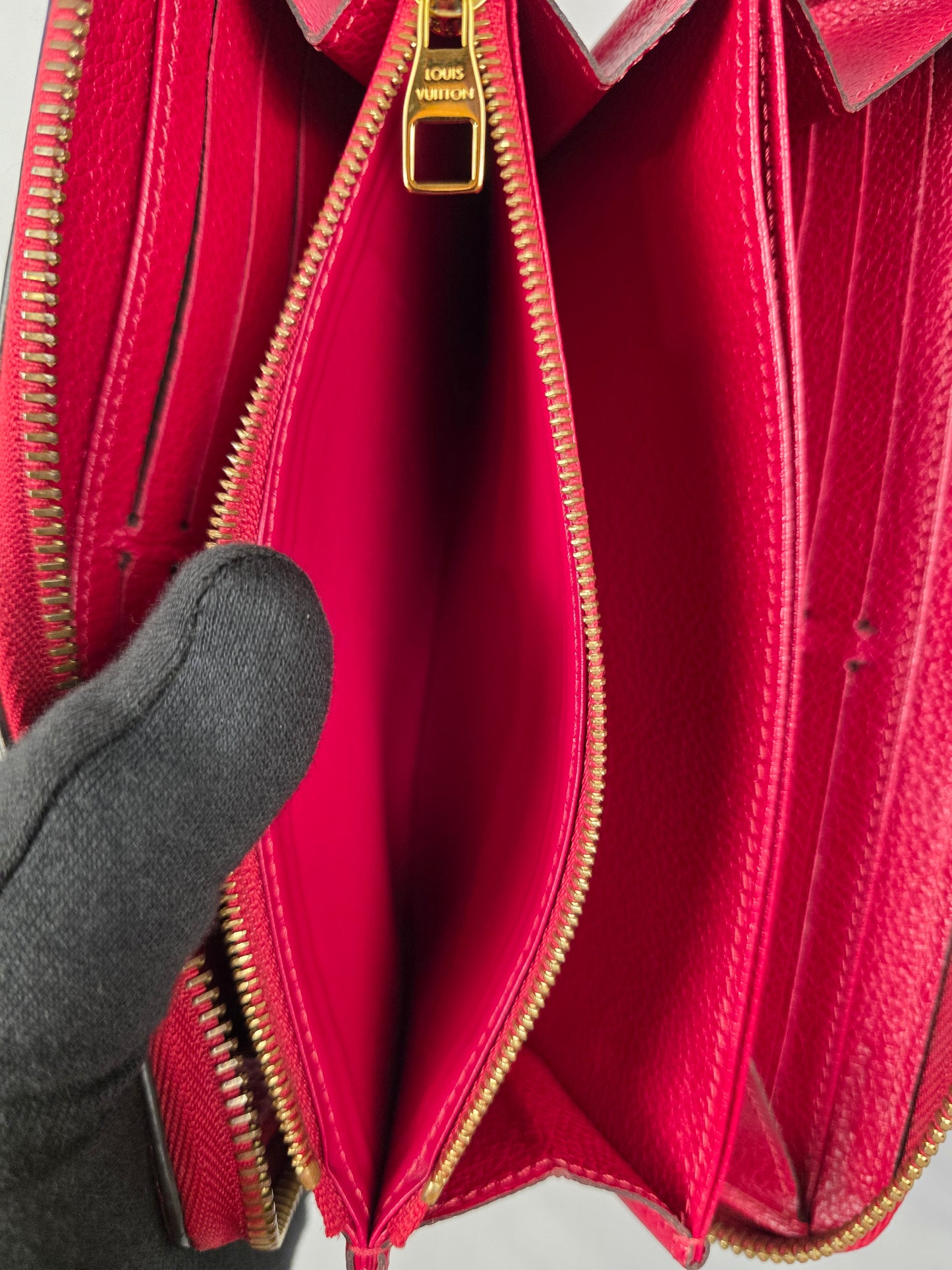 LOUIS VUITTON RED MONOGRAM EMPREINTE ZIPPY WALLET