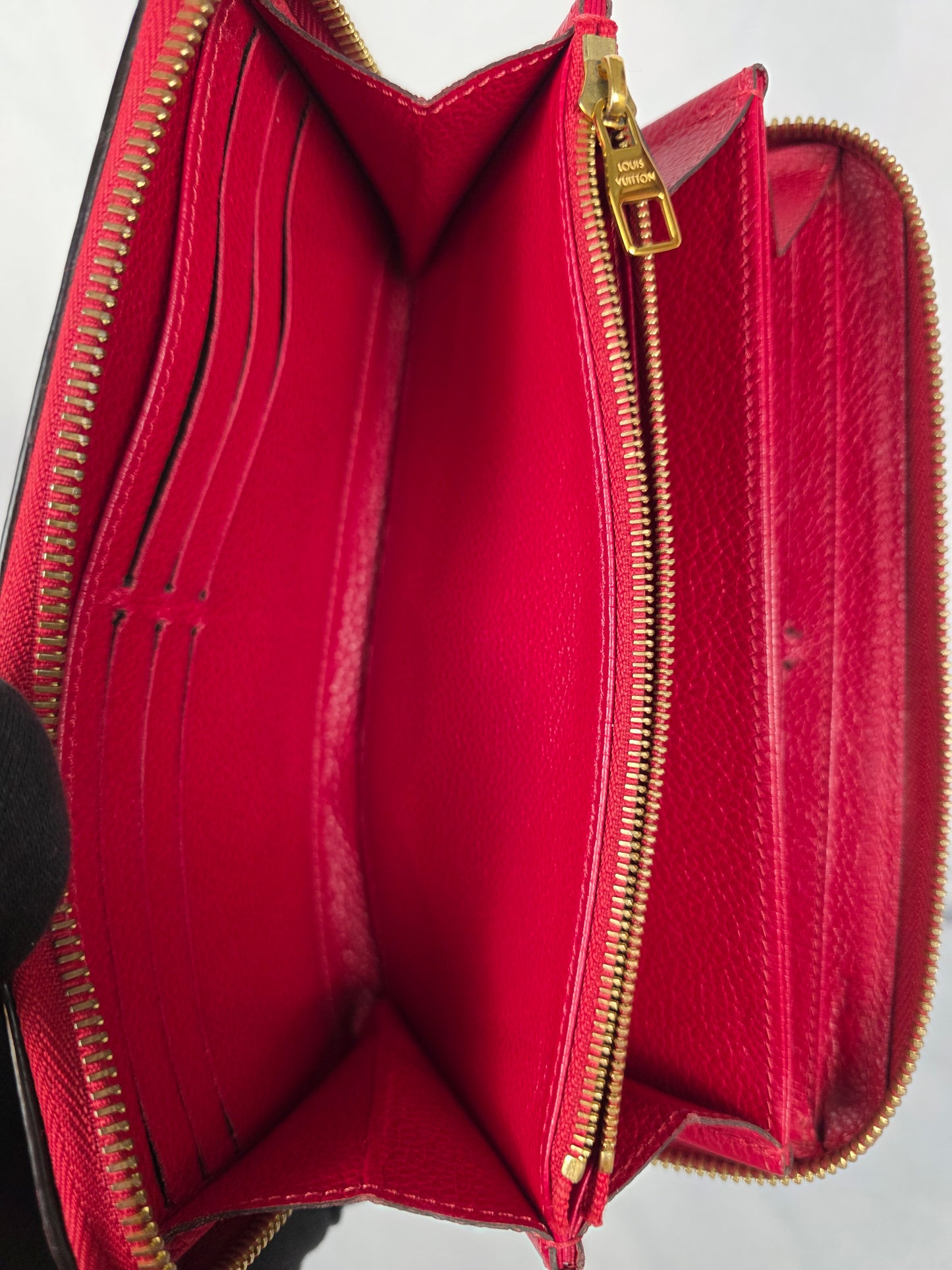 LOUIS VUITTON RED MONOGRAM EMPREINTE ZIPPY WALLET