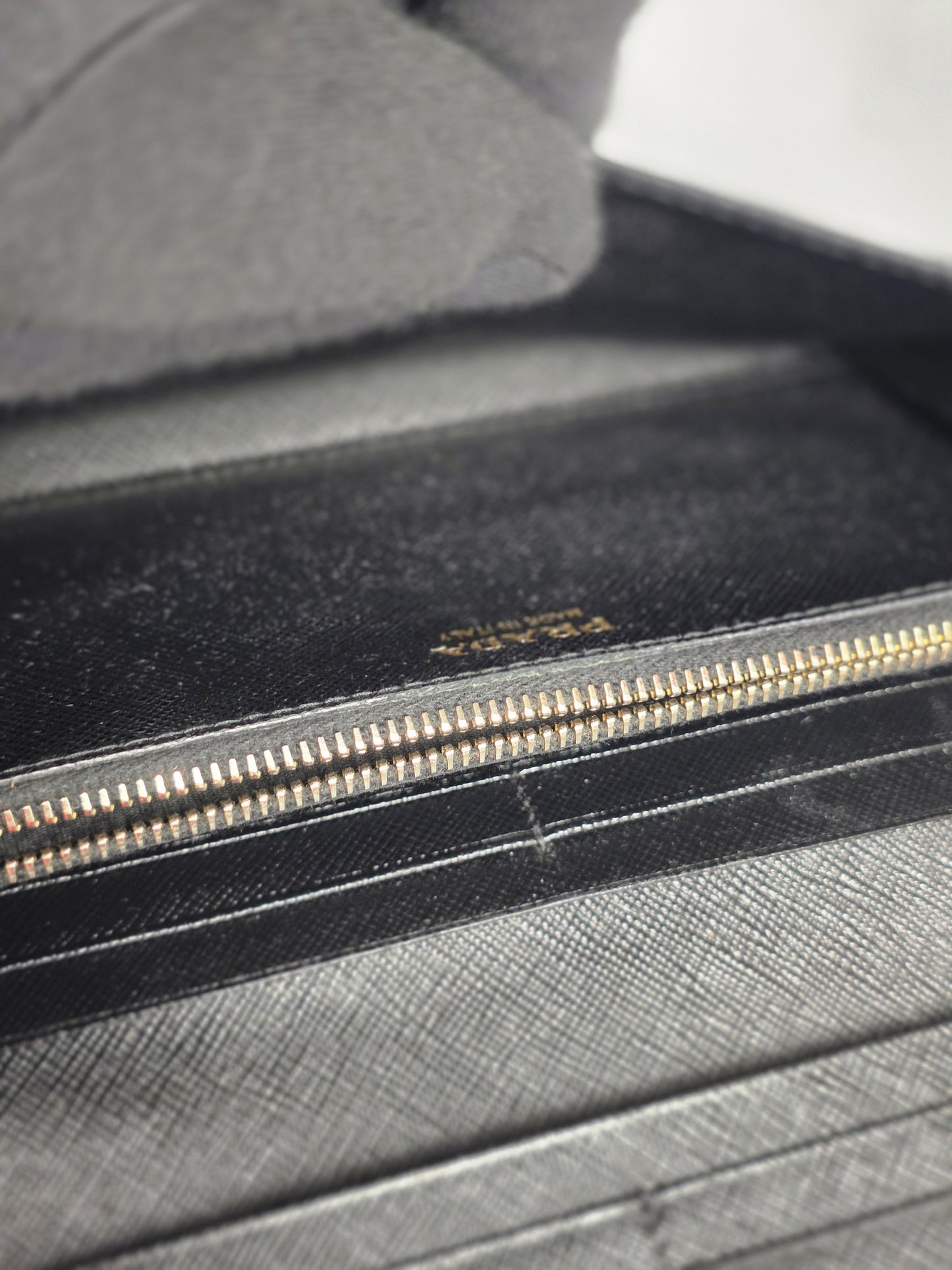 PRADA BLACK BOW ACCENT SAFFIANO LEATHER LONG WALLET WITH BABY CARD CARRIER