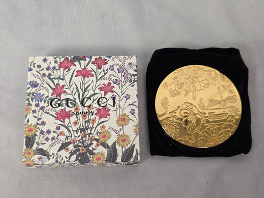 GUCCI METAL FLORAL COMPACT MIRROR CASE - GWP