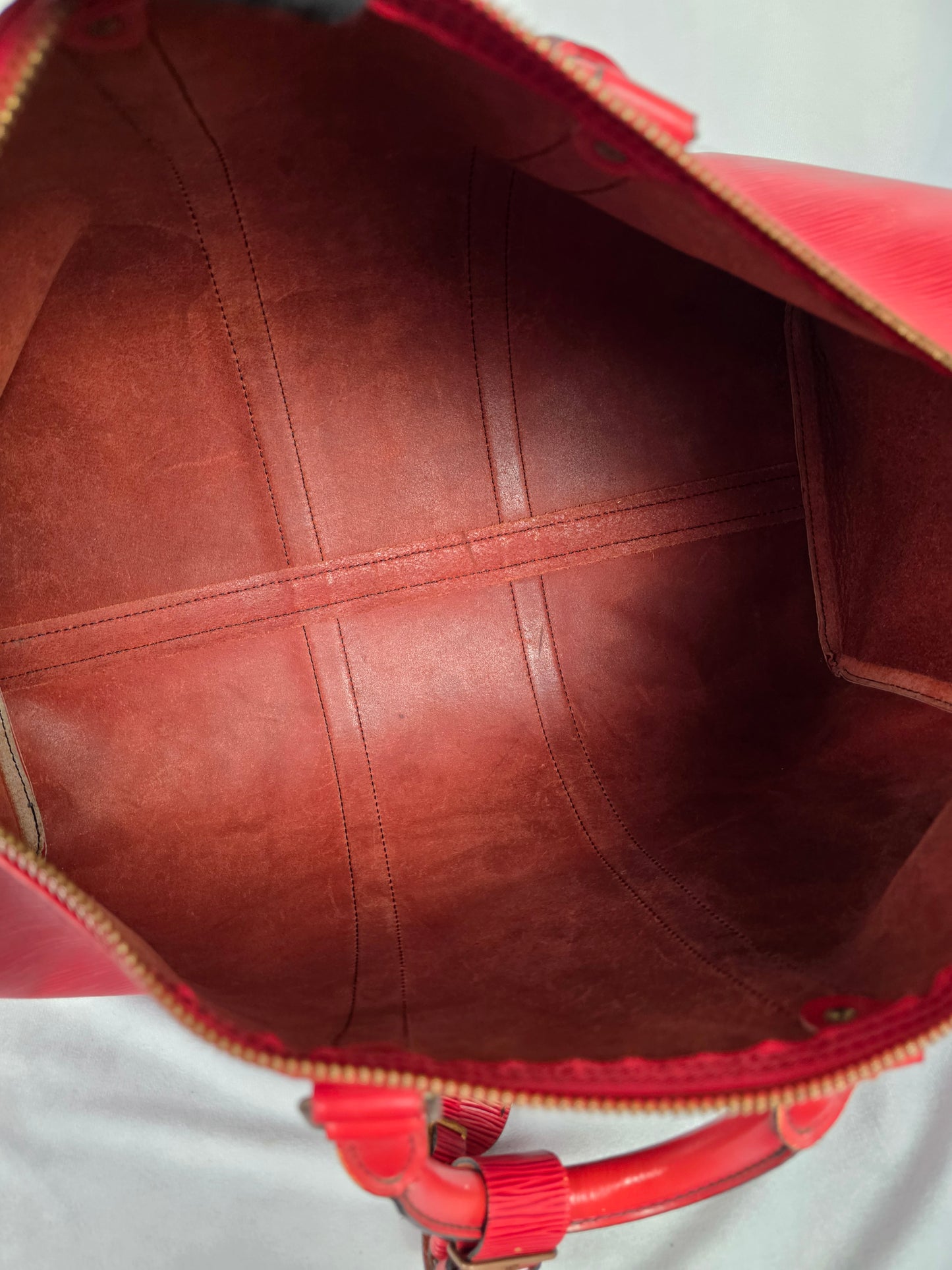 Louis Vuitton Red Epi Keepall 45