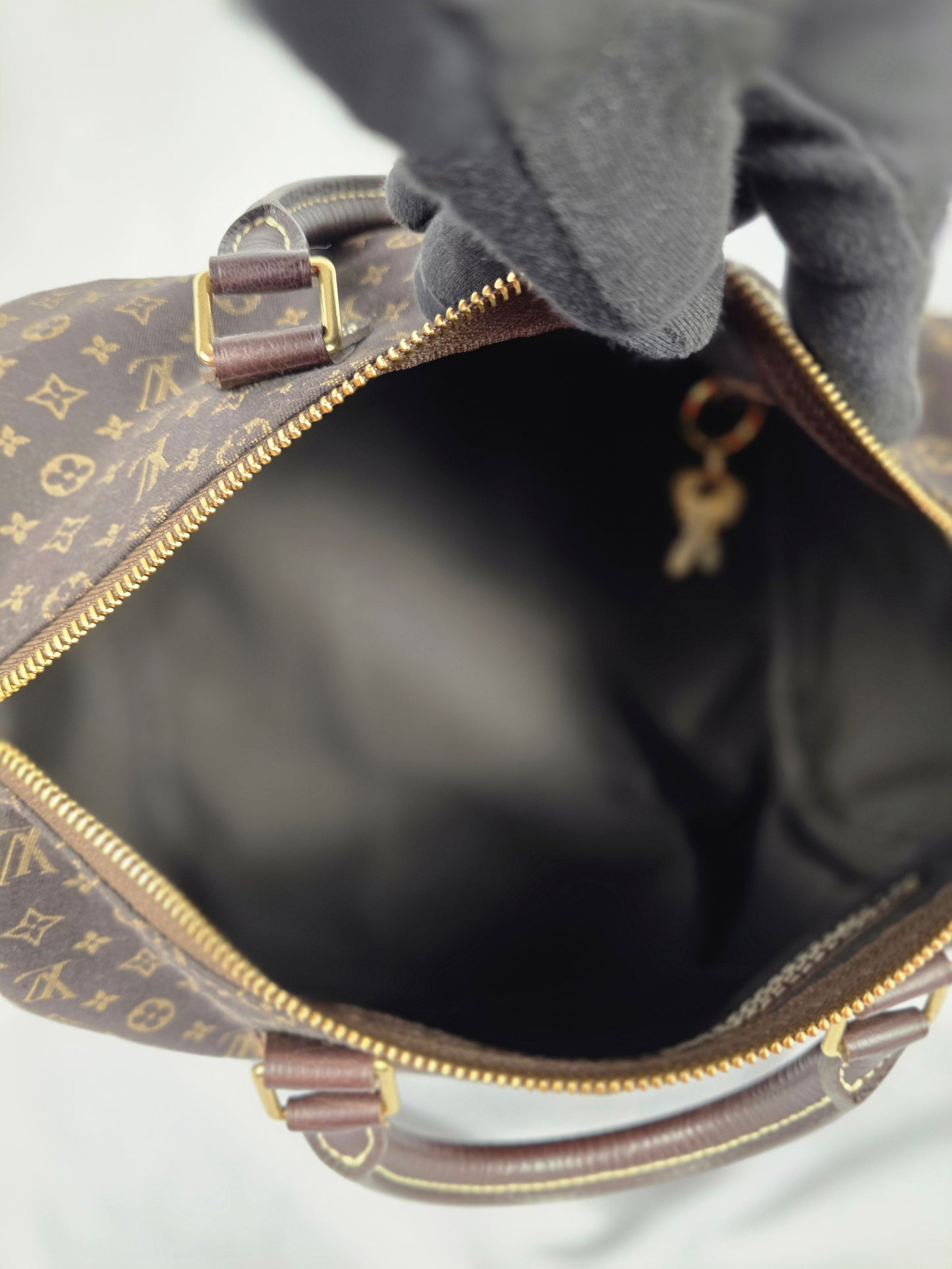 LOUIS VUITTON MINI LIN EBENE SPEEDY 30