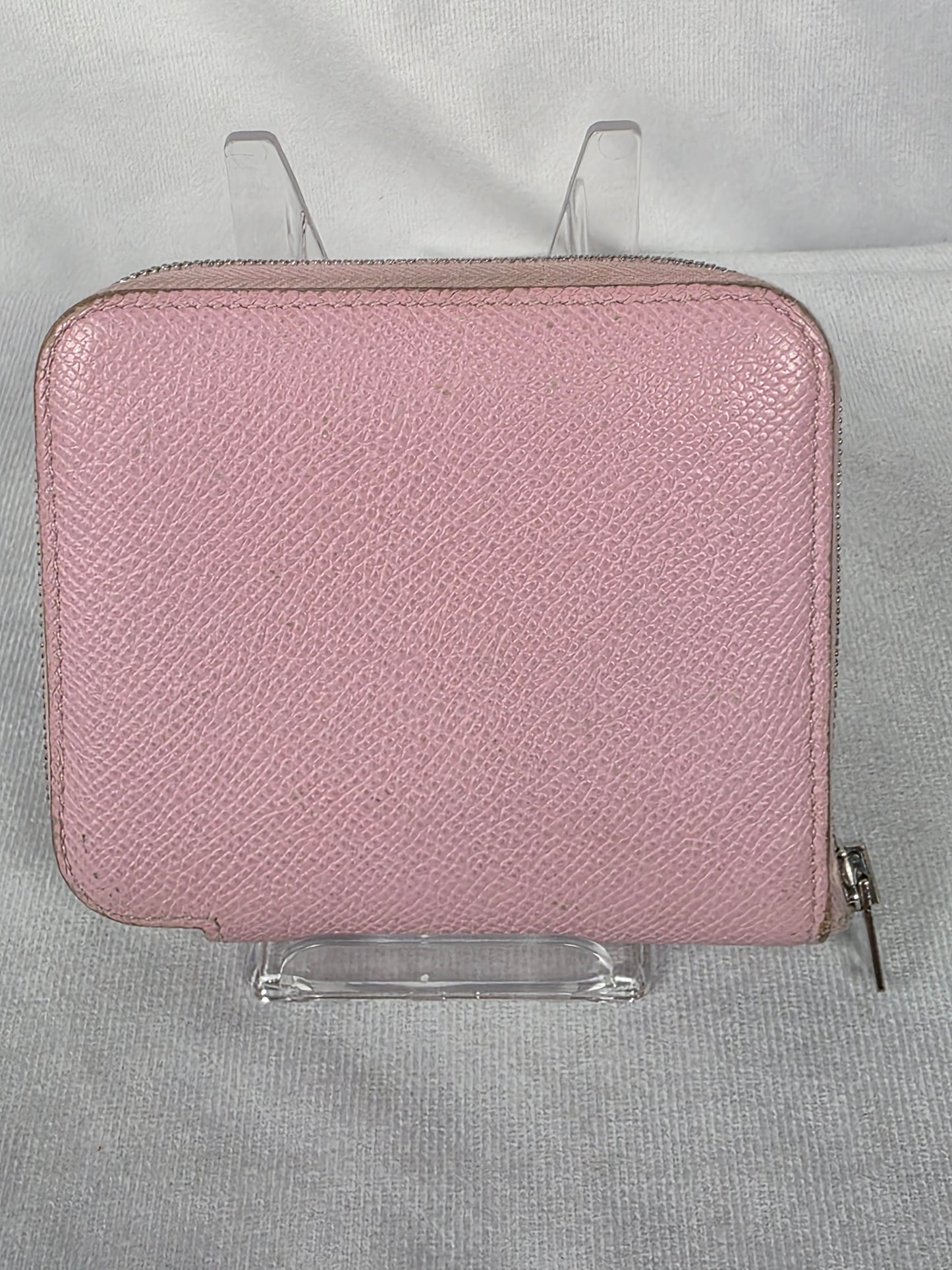 Hermes Pink Leather Silk'In Compact Wallet