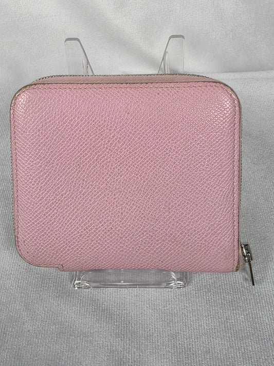 Hermes Pink Leather Silk'In Compact Wallet