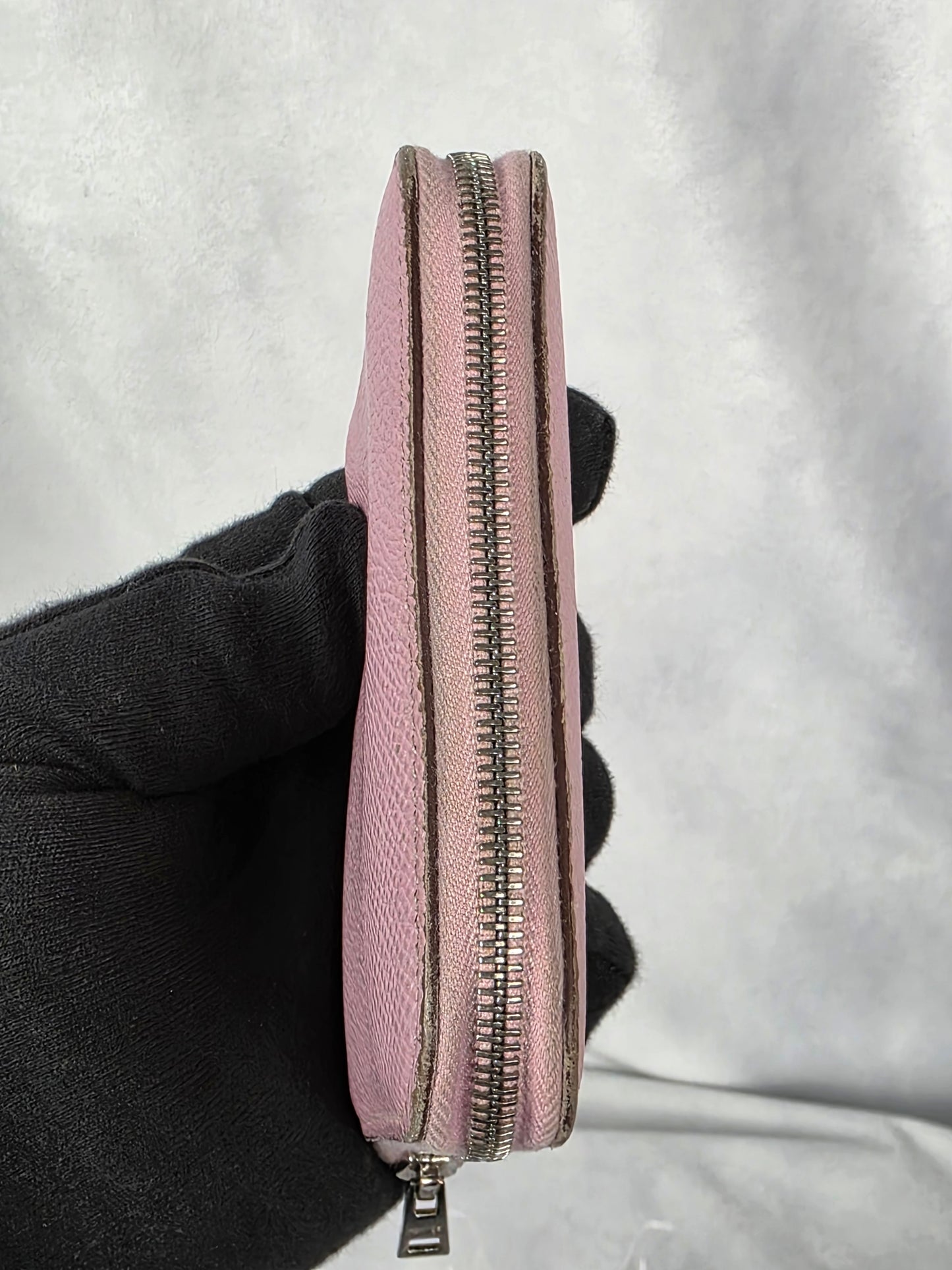 Hermes Pink Leather Silk'In Compact Wallet