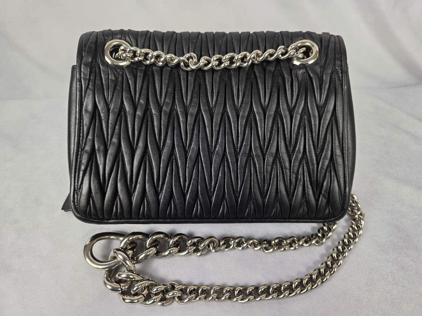 Miu Miu Black Club Matelasse Leather Shoulder Bag