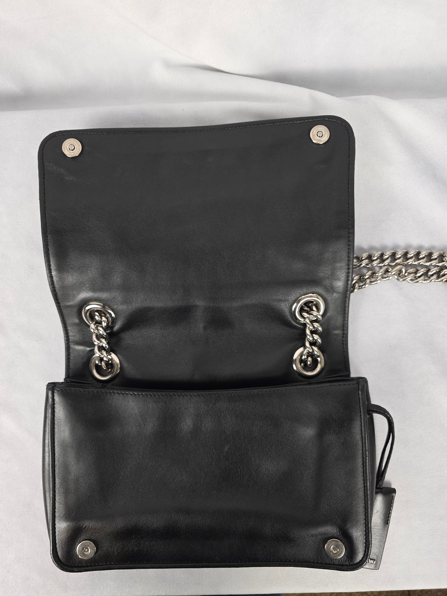 Miu Miu Black Club Matelasse Leather Shoulder Bag