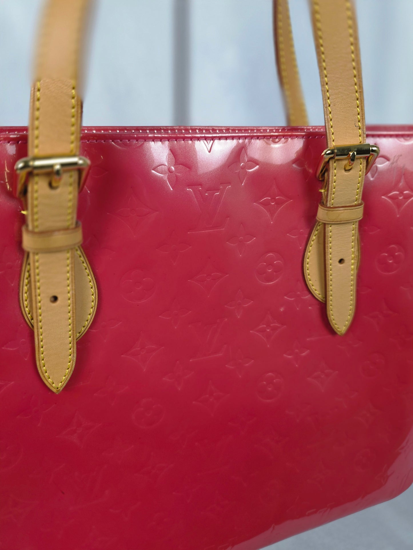 Louis Vuitton Fuchsia Monogram Vernis Brentwood Tote Bag