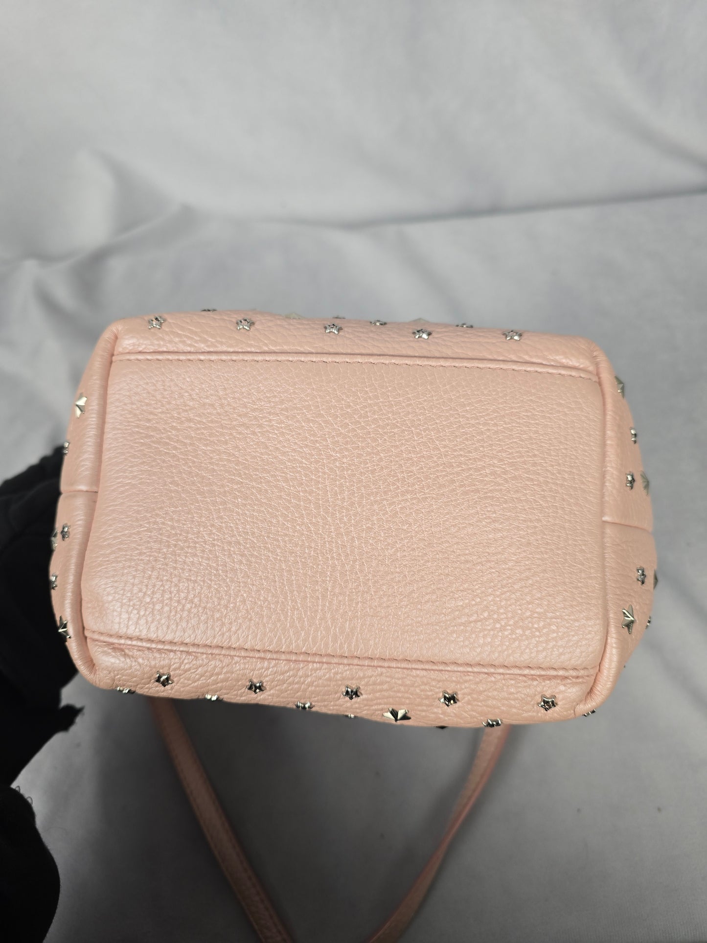 Jimmy Choo Mini Sara Pink Leather Sparkle Two-Way Handbag