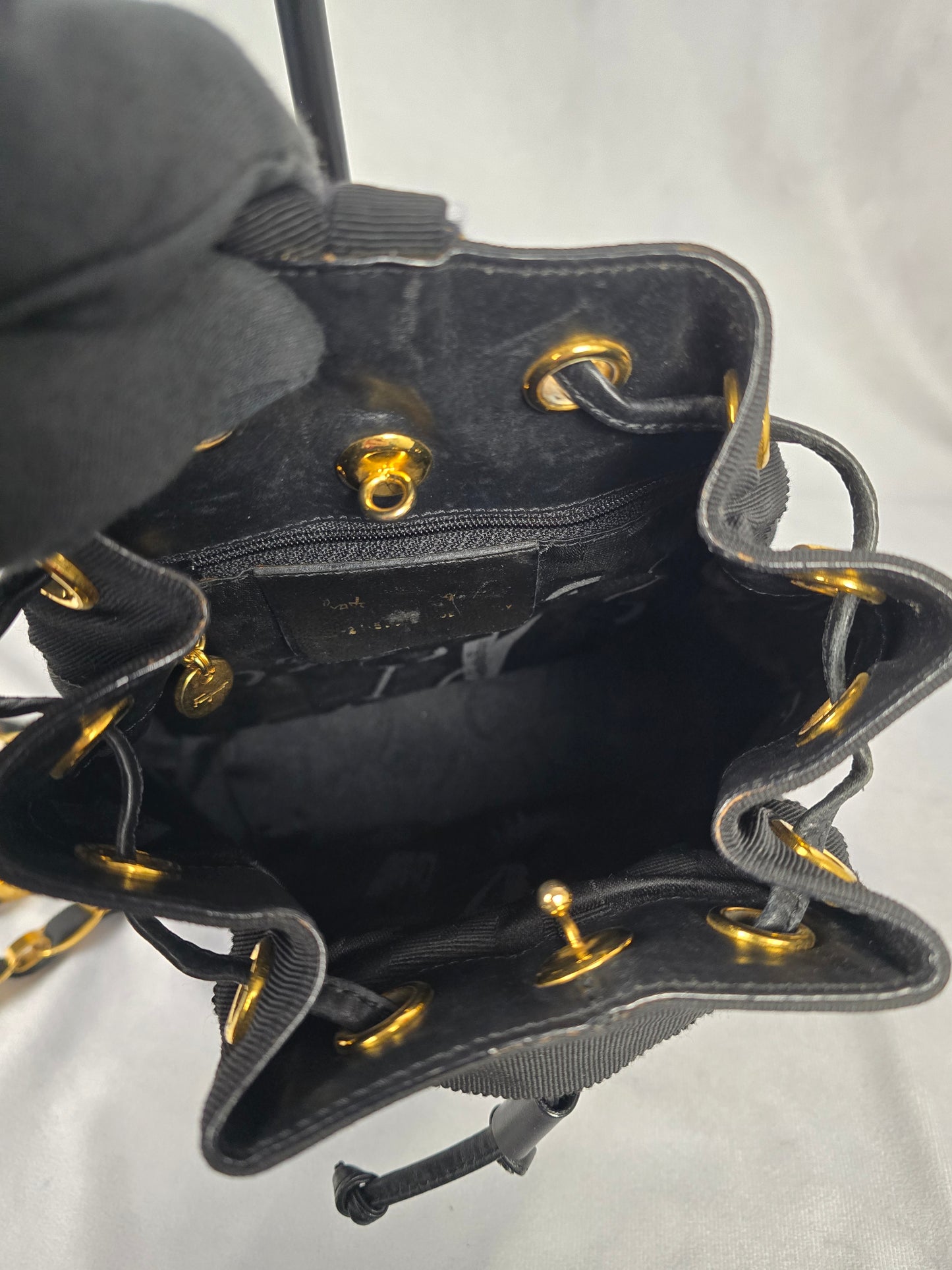 Ferragamo Black Vara Chain Shoulder Bag / Backpack